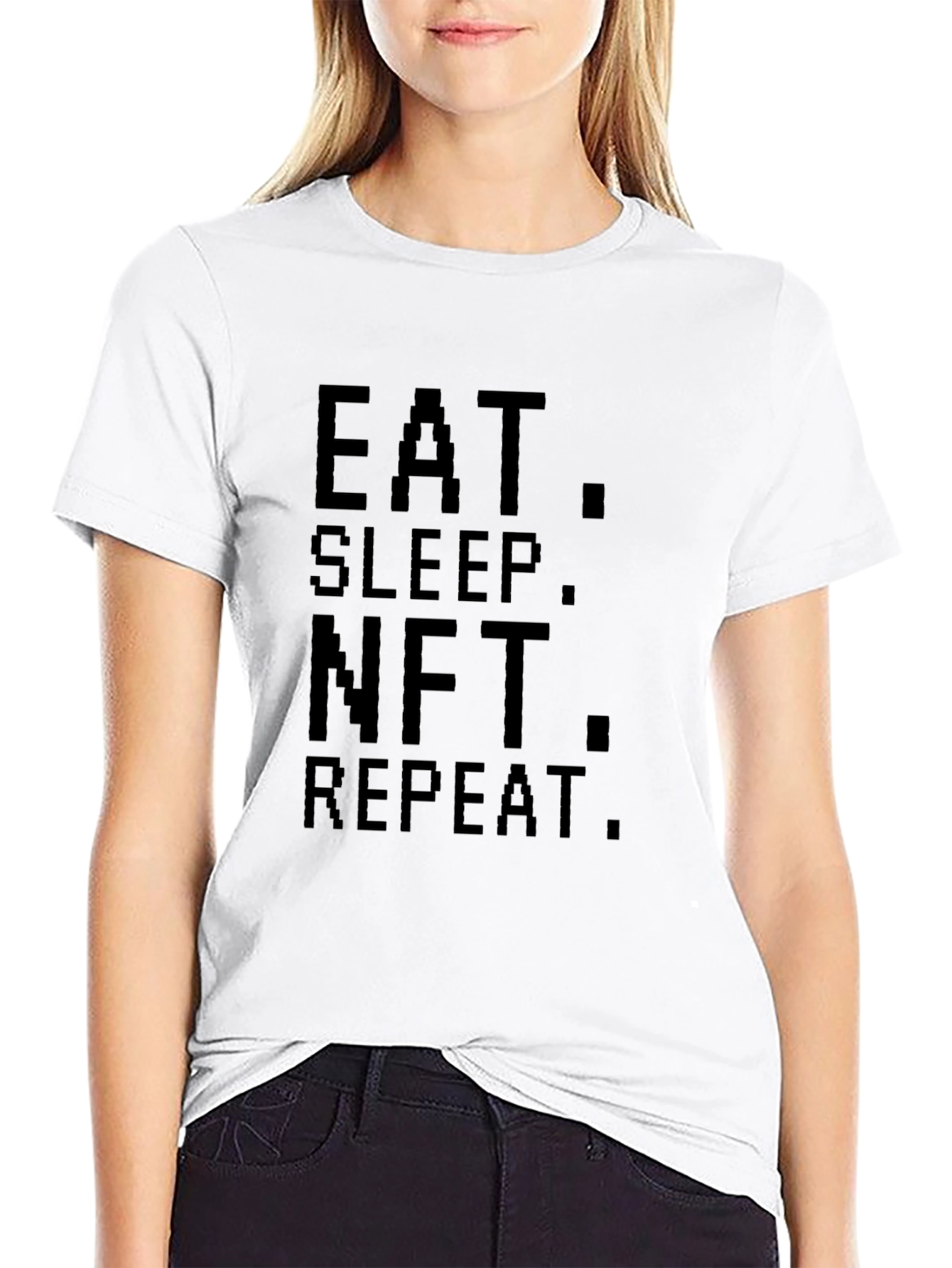 Black Eat Sleep NFT Repeat T-Shirt view 9