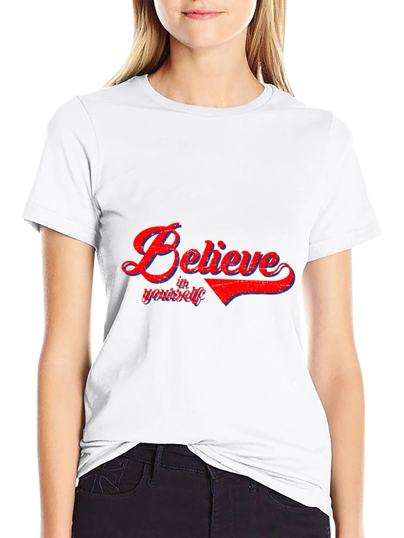 Black Believe in Yourself T-Shirt - Soft Cotton Blend view 9