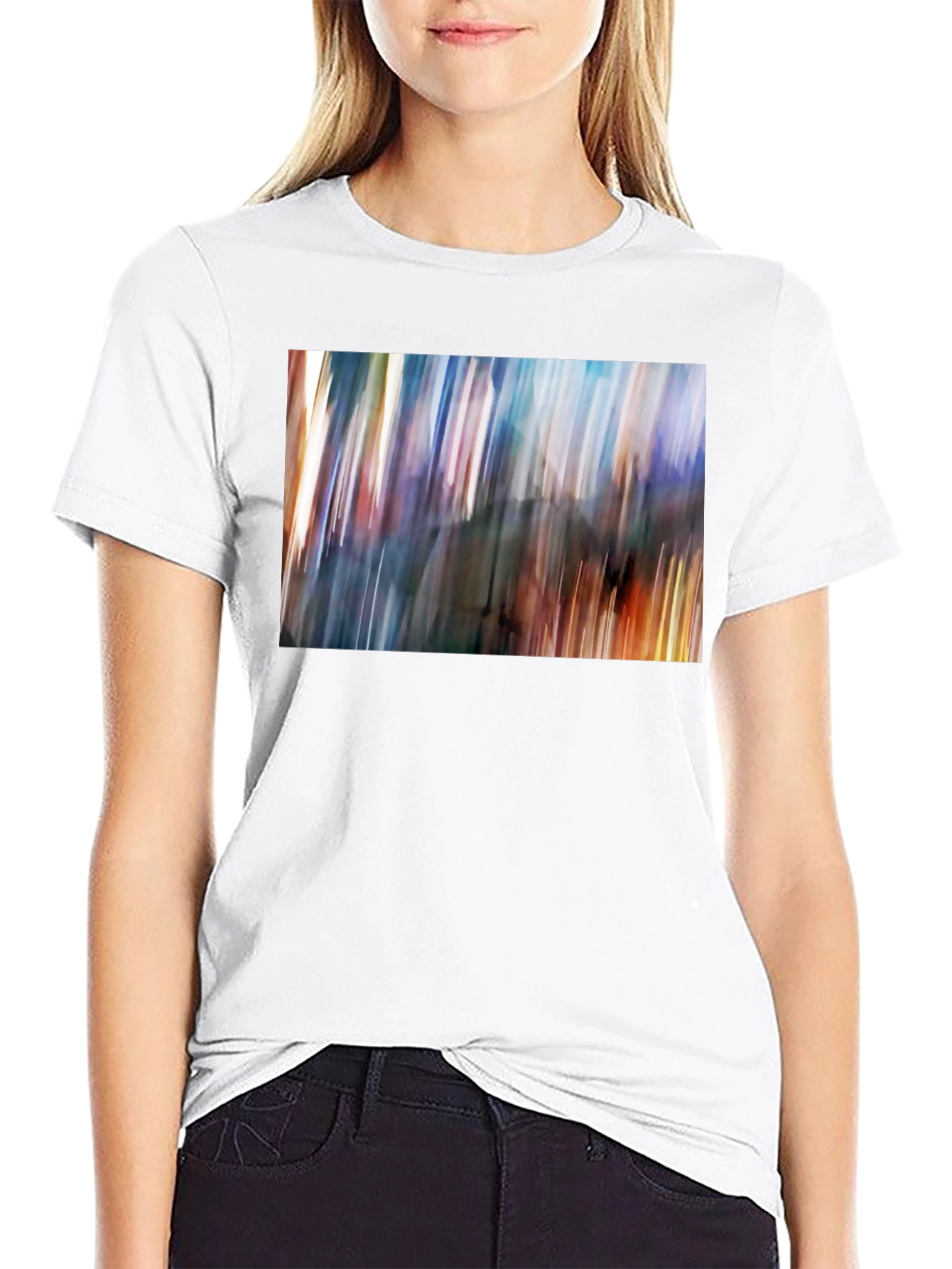 Black Abstract Blur Art Print Black T-Shirt view 9