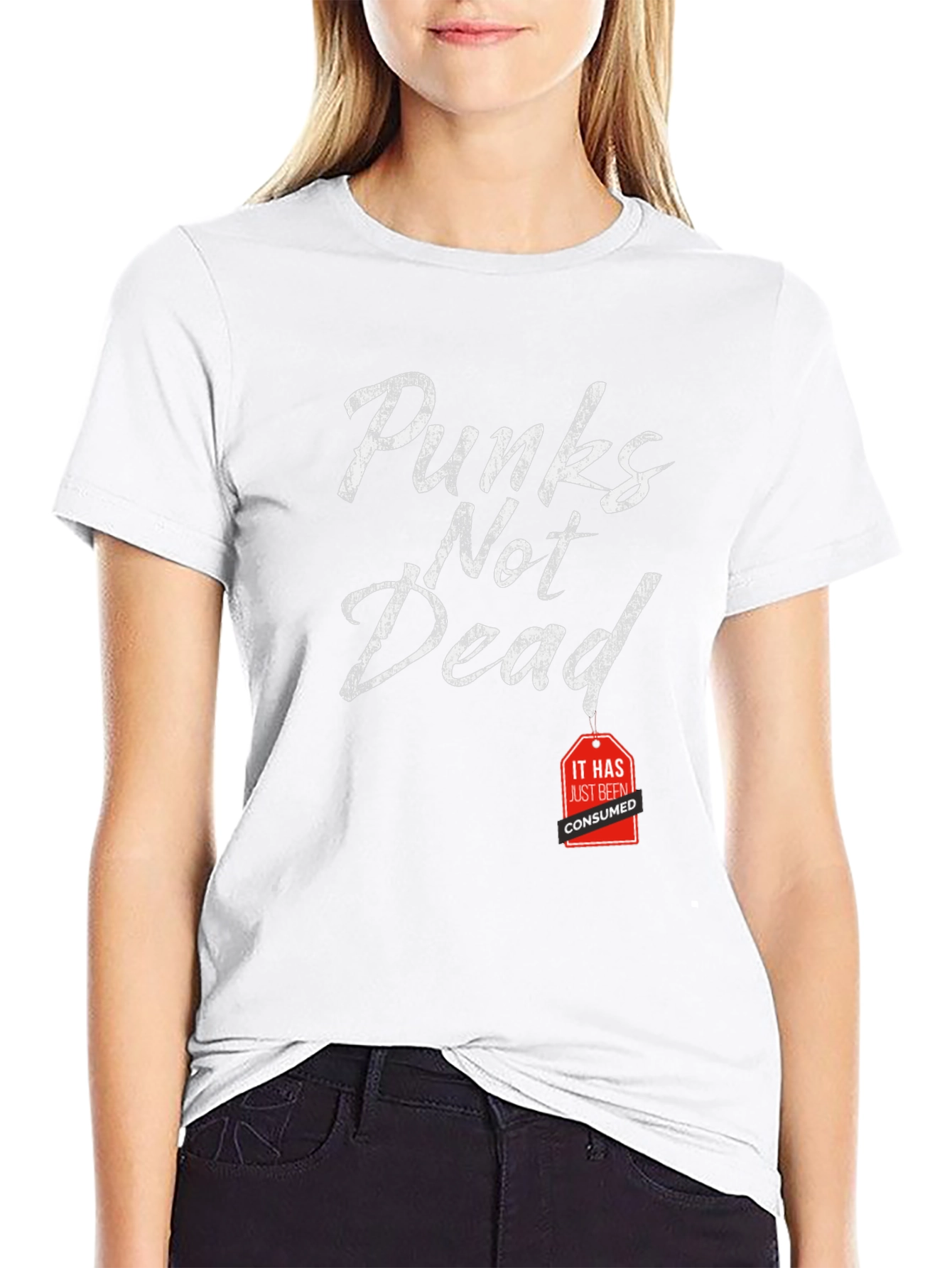 Black Punkn's Not Dead Funny Graphic Tee view 9