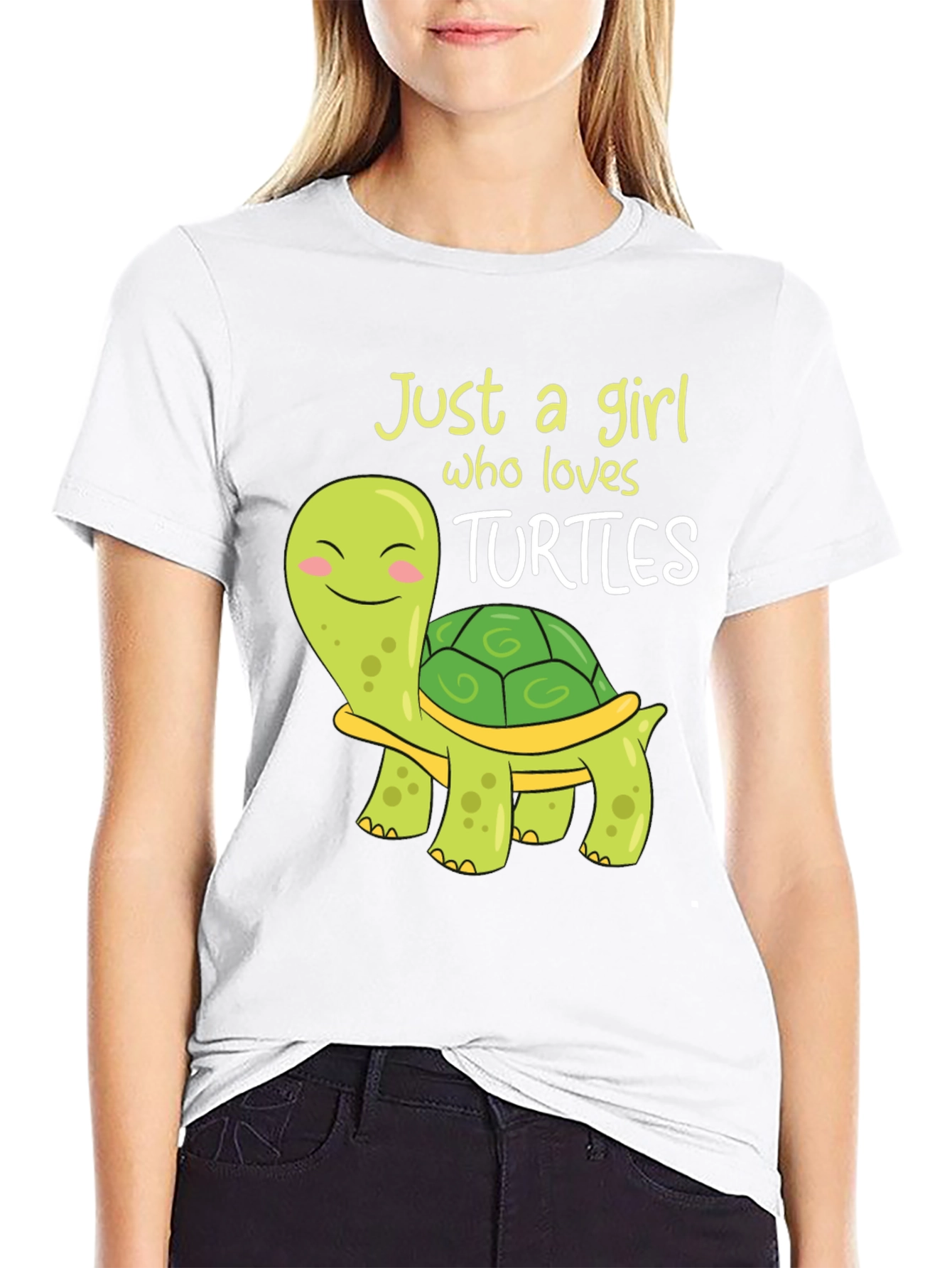 Black Cute Turtle Lover T-Shirt - Just A Girl Who Loves Turtles! view 9