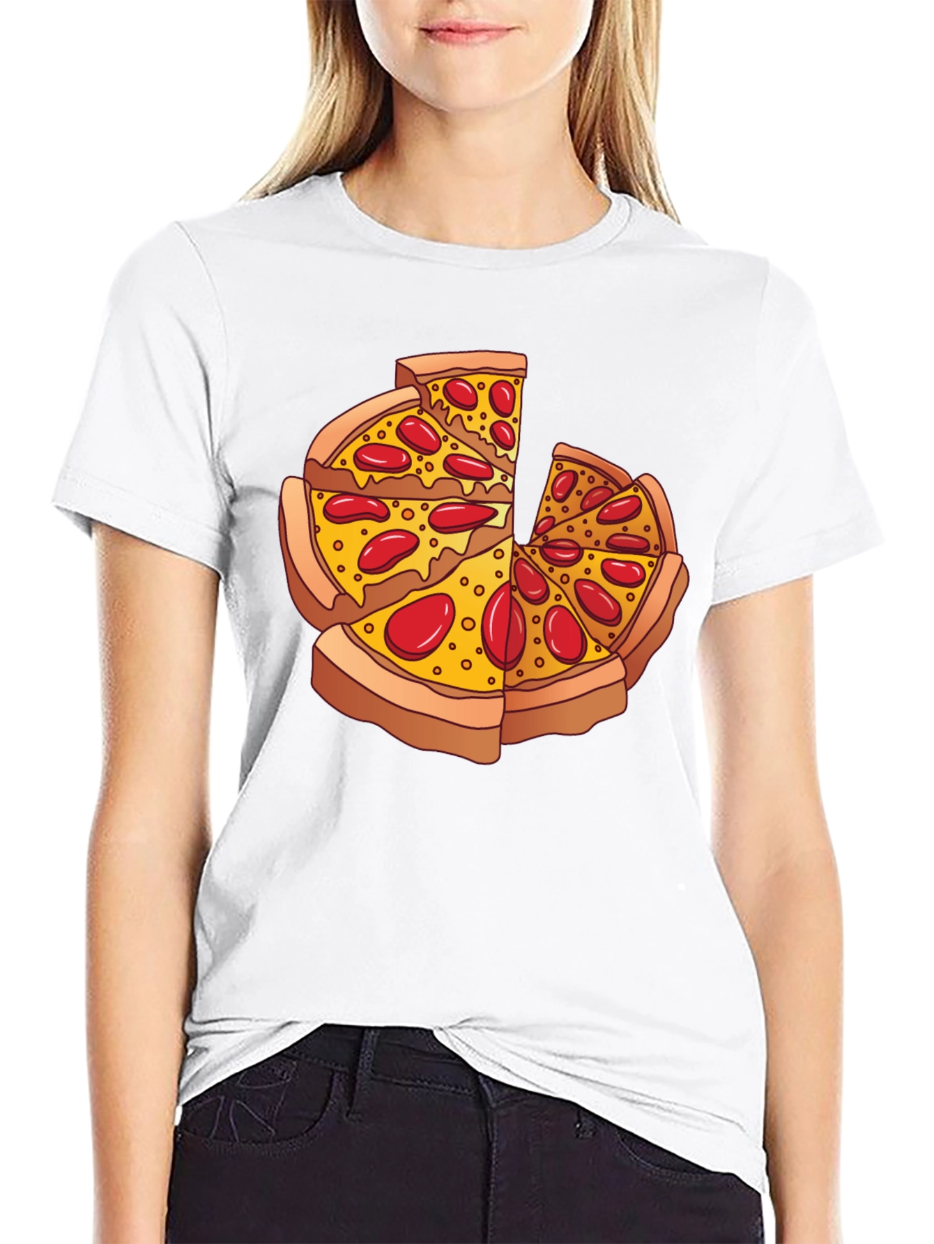 Black Pizza Slice Graphic Black T-Shirt view 9