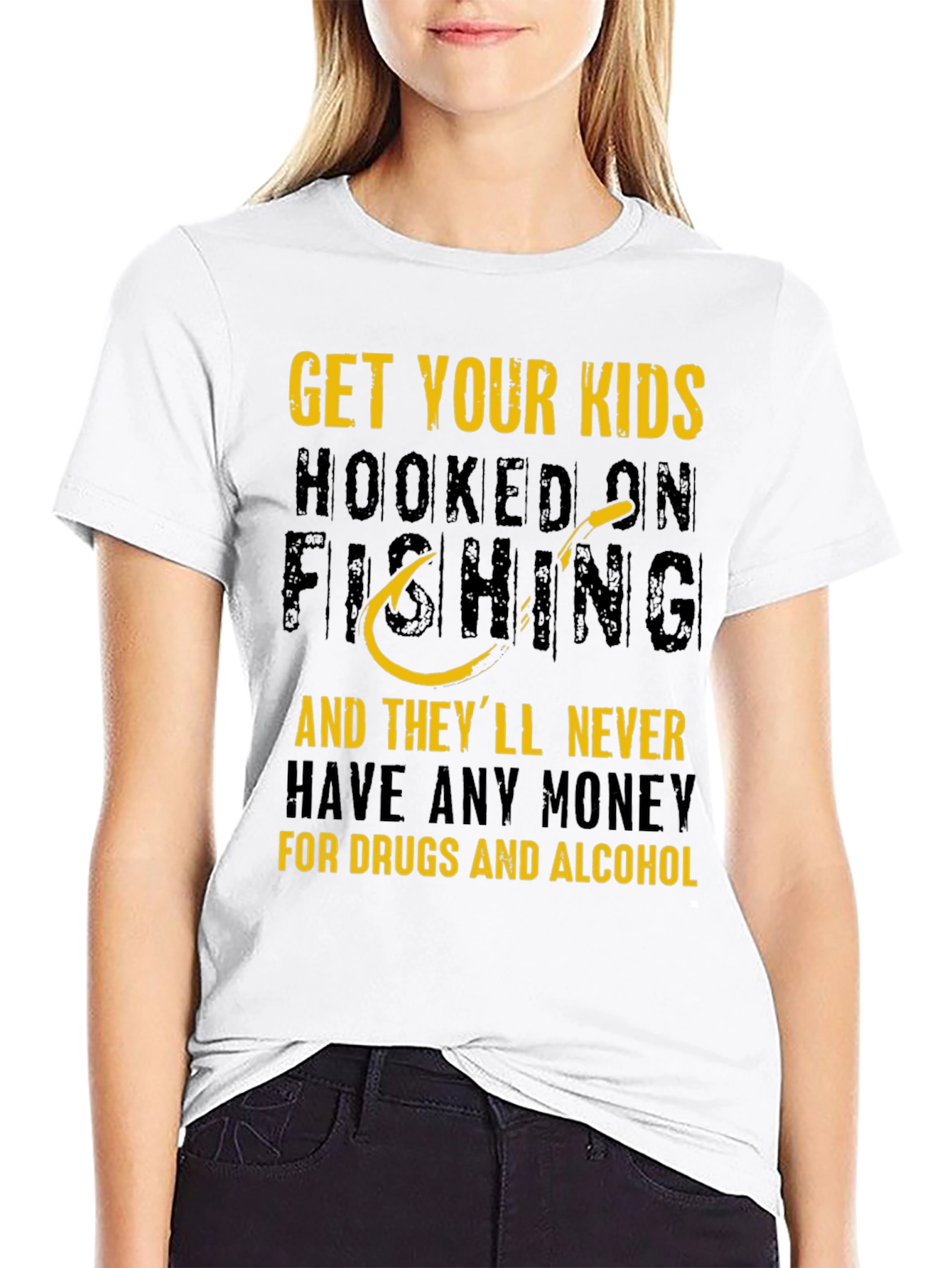 Black Get Your Kids Hooked On Fishing T-Shirt view 9