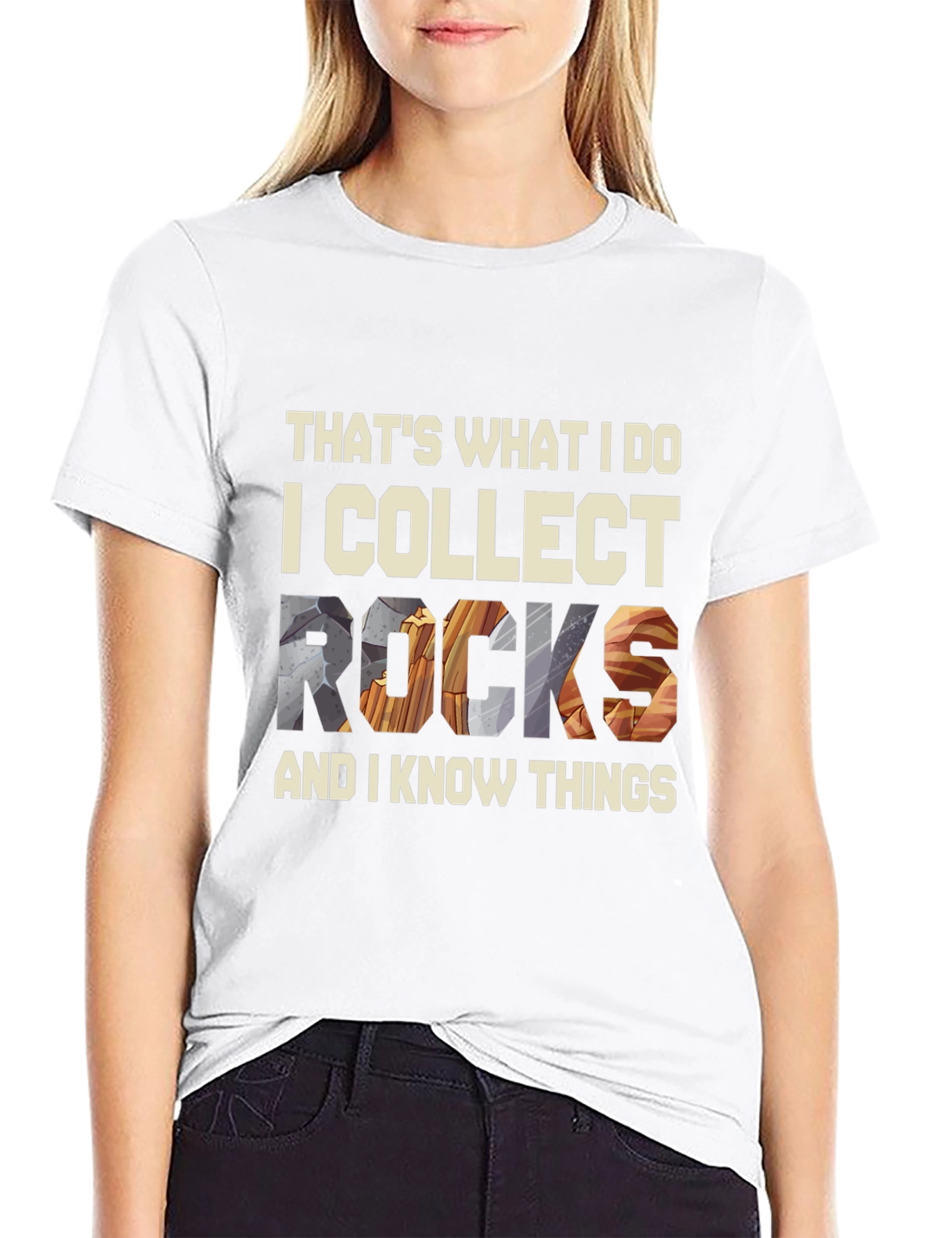 Black I Collect Rocks T-Shirt: Geologist Humor Tee view 9