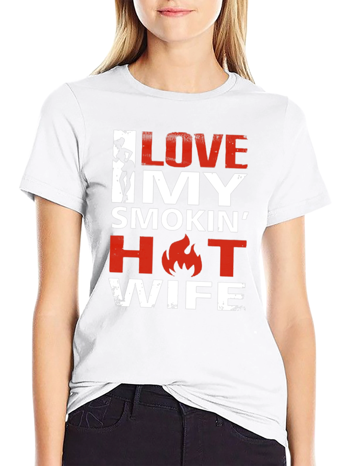 Black I Love My Smokin' Hot Wife Graphic Tee view 9