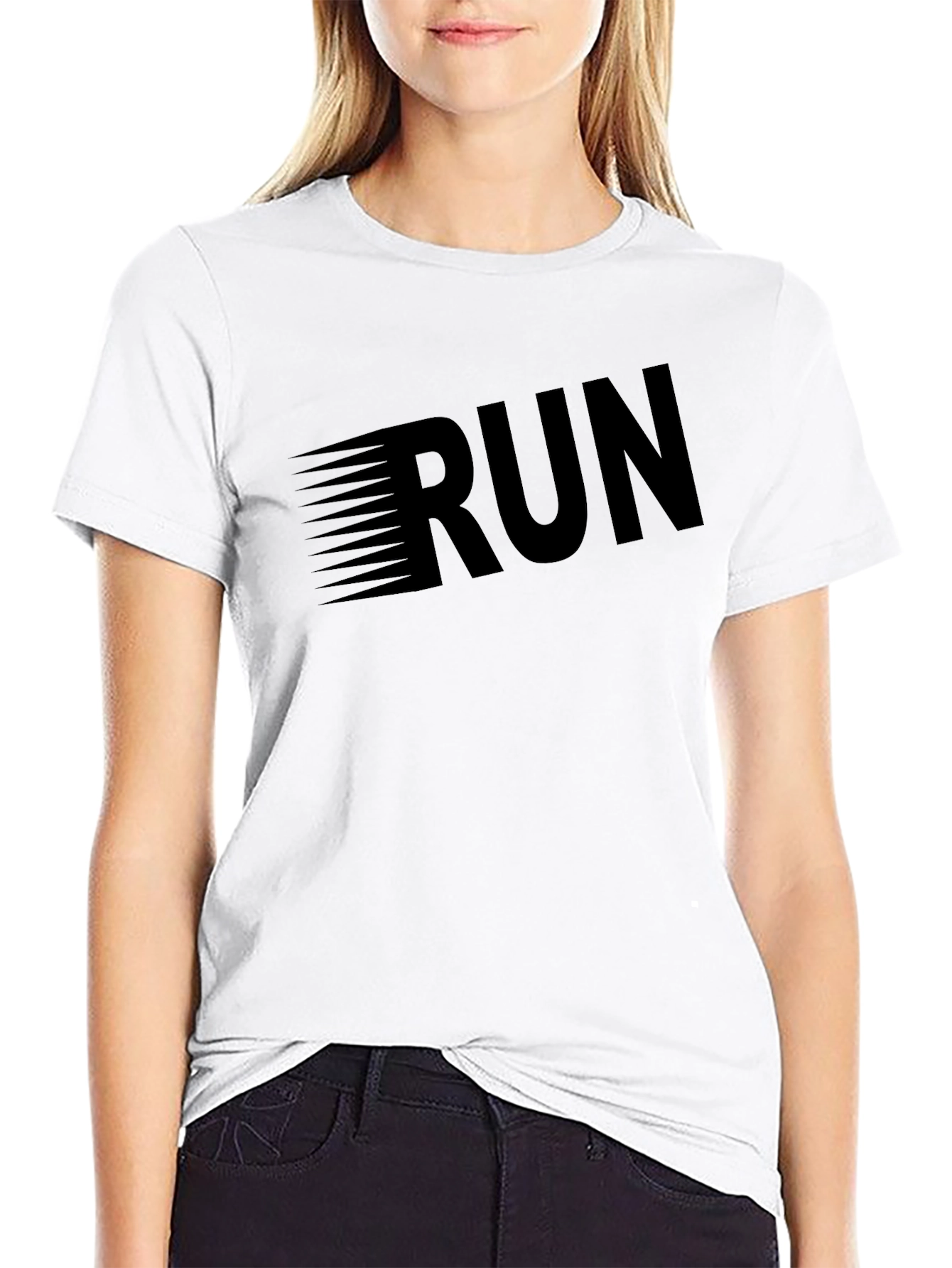 Black Men's Black 'RUN' Graphic T-Shirt view 9