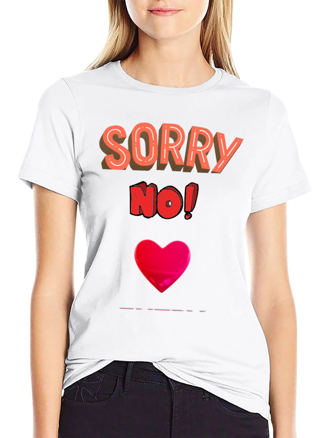 Black Sorry No! Graphic Tee view 9