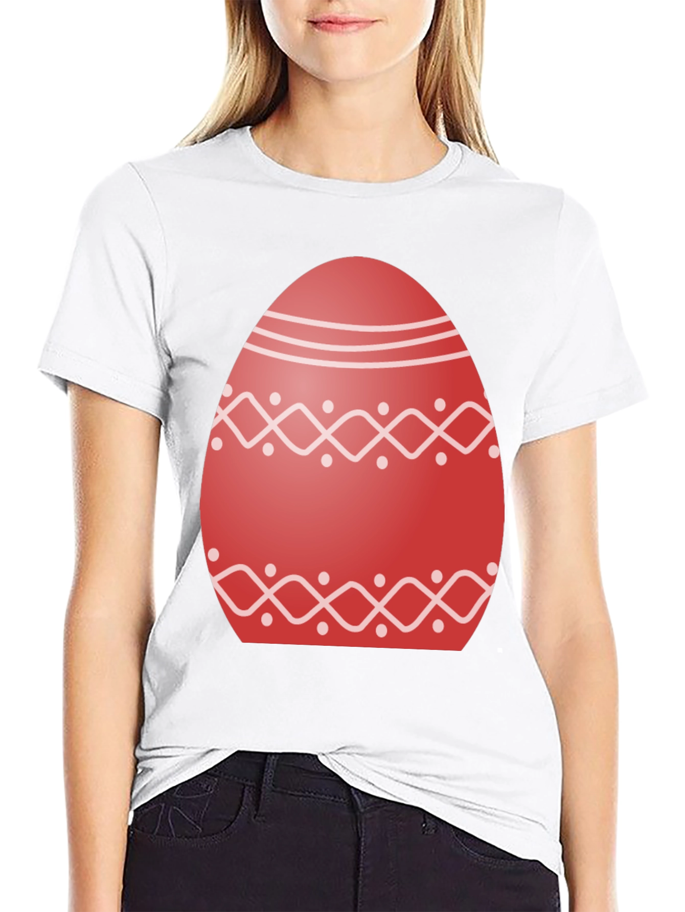 Camiseta Negra Huevo Pascua Decorado