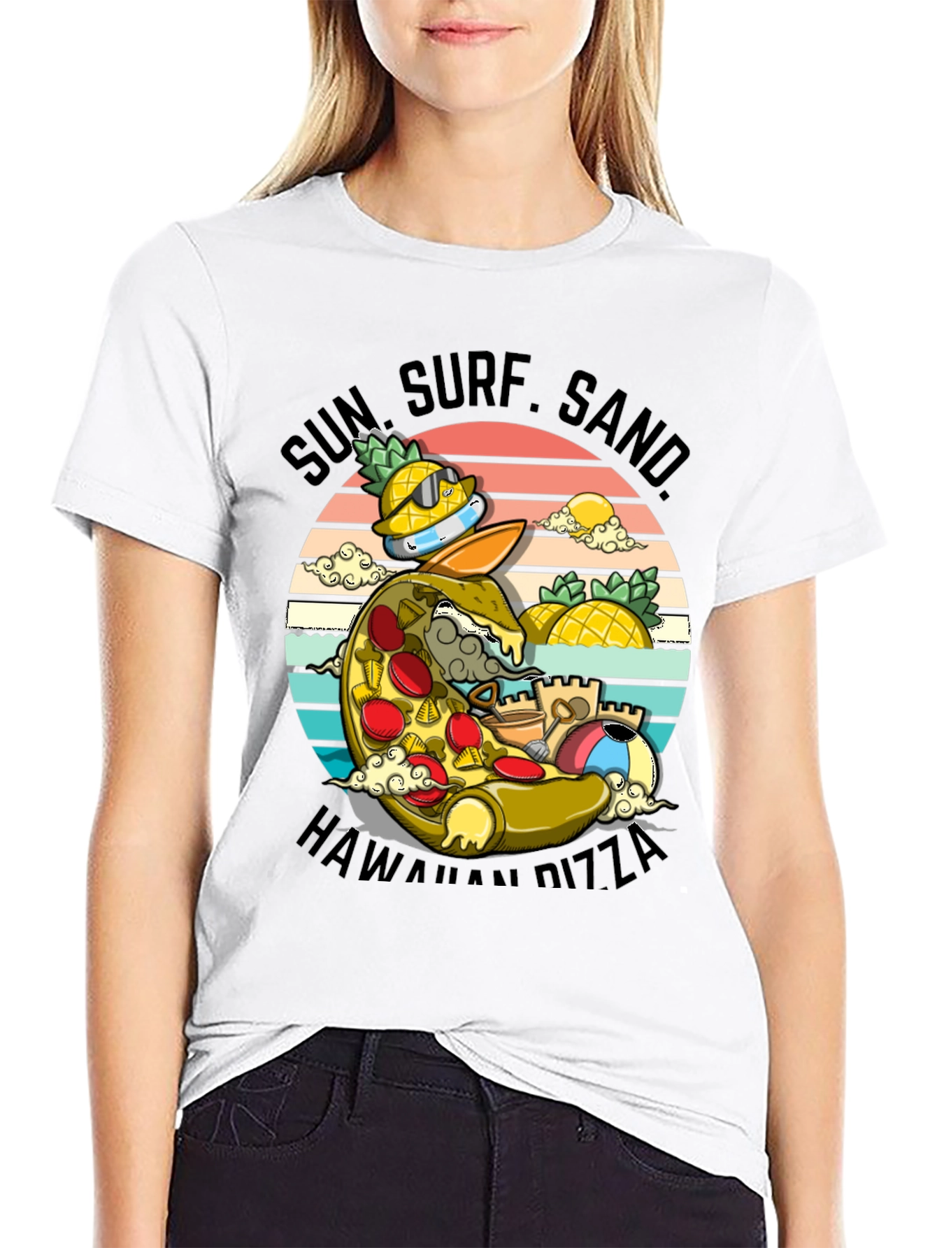Sun Surf Sand Hawaiian Pizza T-Shirt - 9
