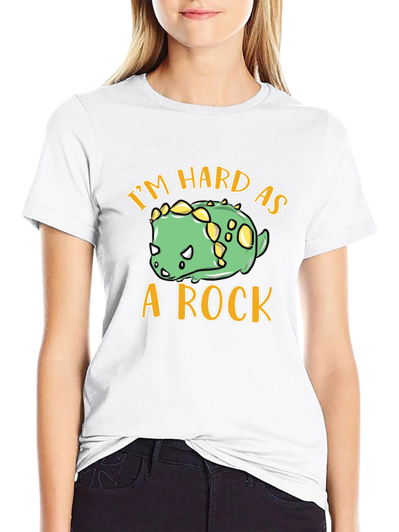 Black I'm Hard As A Rock Dino T-Shirt view 9