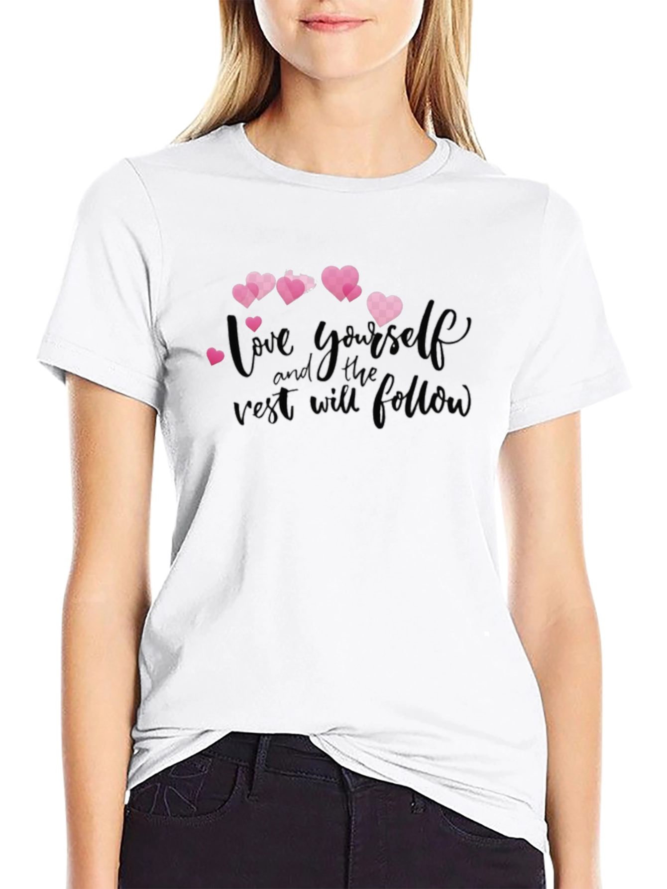Black Love Yourself Graphic T-Shirt view 9