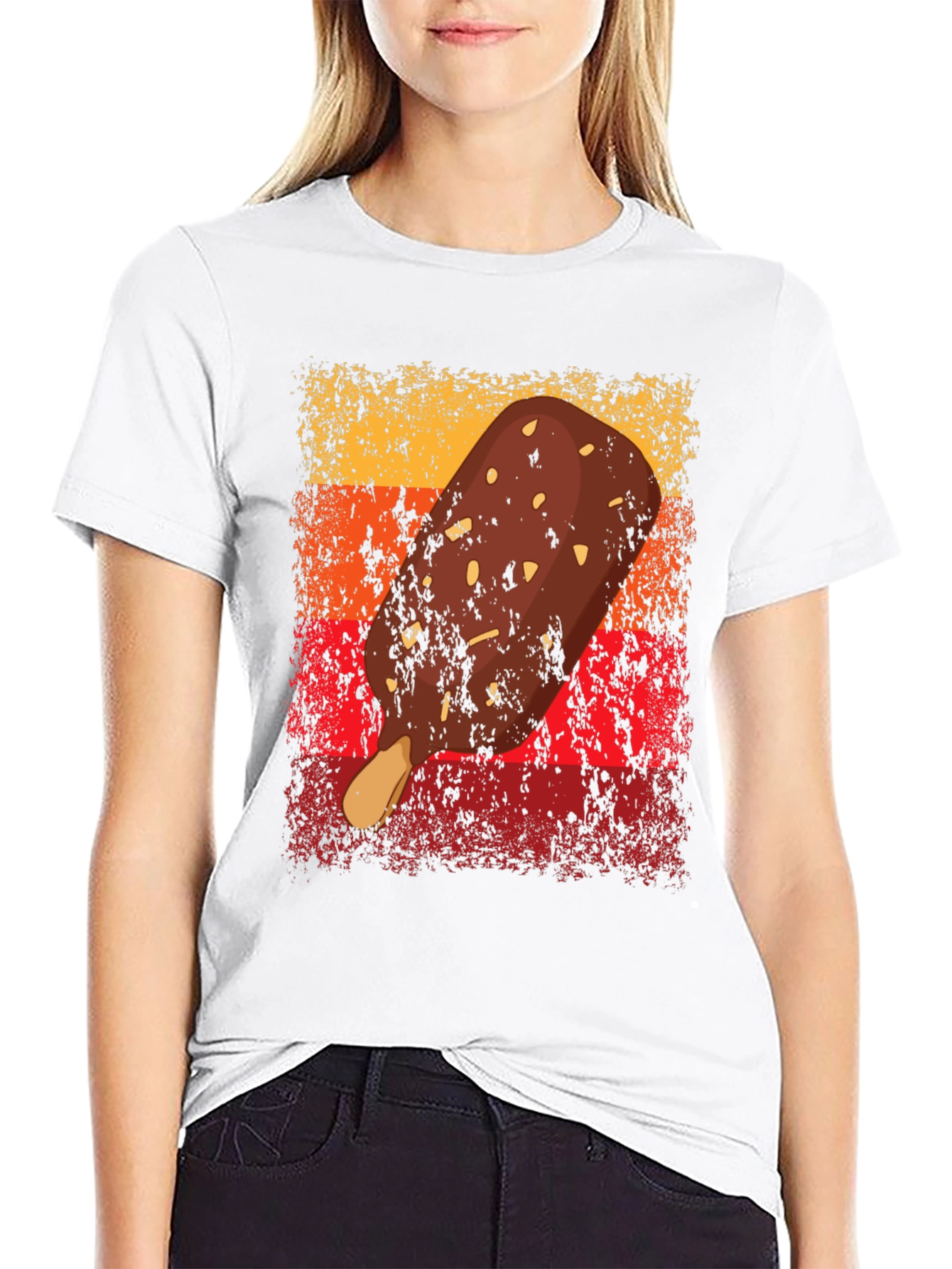 Black Retro Ice Cream Bar Graphic Tee view 9