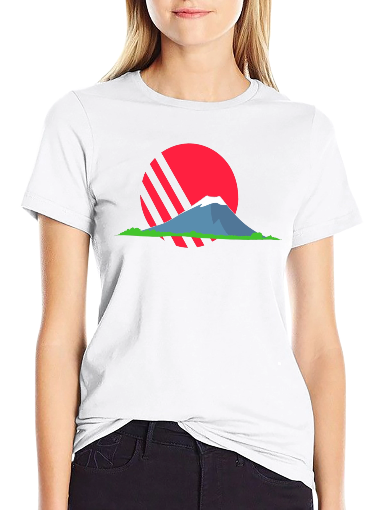 Black Sunset Mountain Graphic T-Shirt view 9