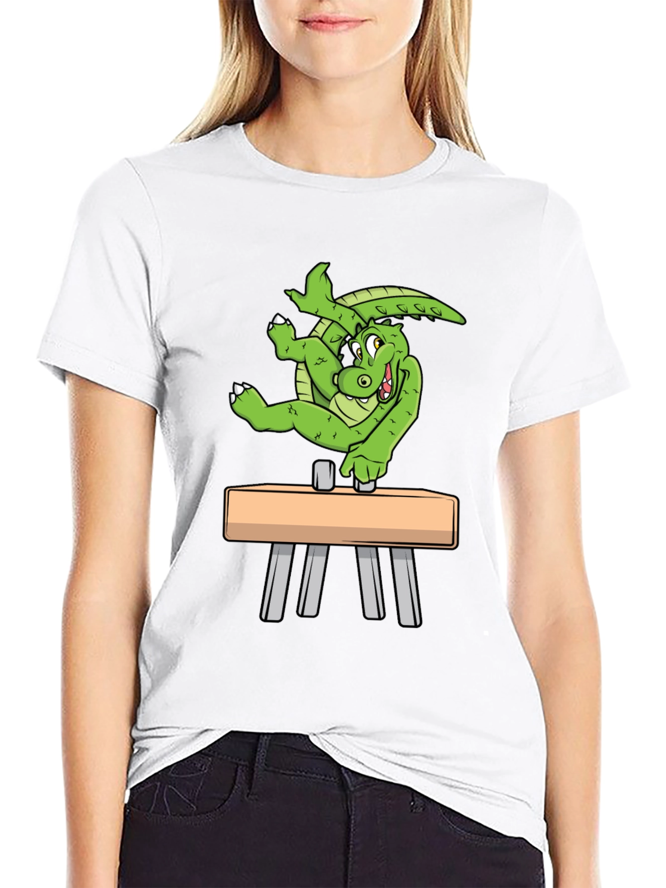 Black Gymnastics Crocodile T-Shirt view 9