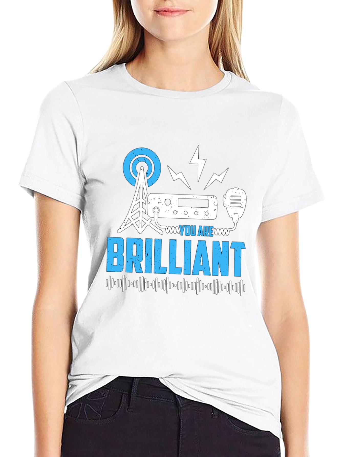 Black Brilliant Ham Radio T-Shirt - Operator Design view 9