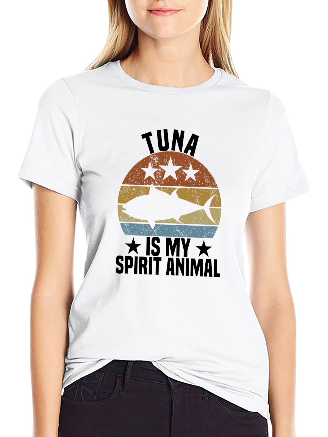 Black Tuna Is My Spirit Animal Black T-Shirt view 9