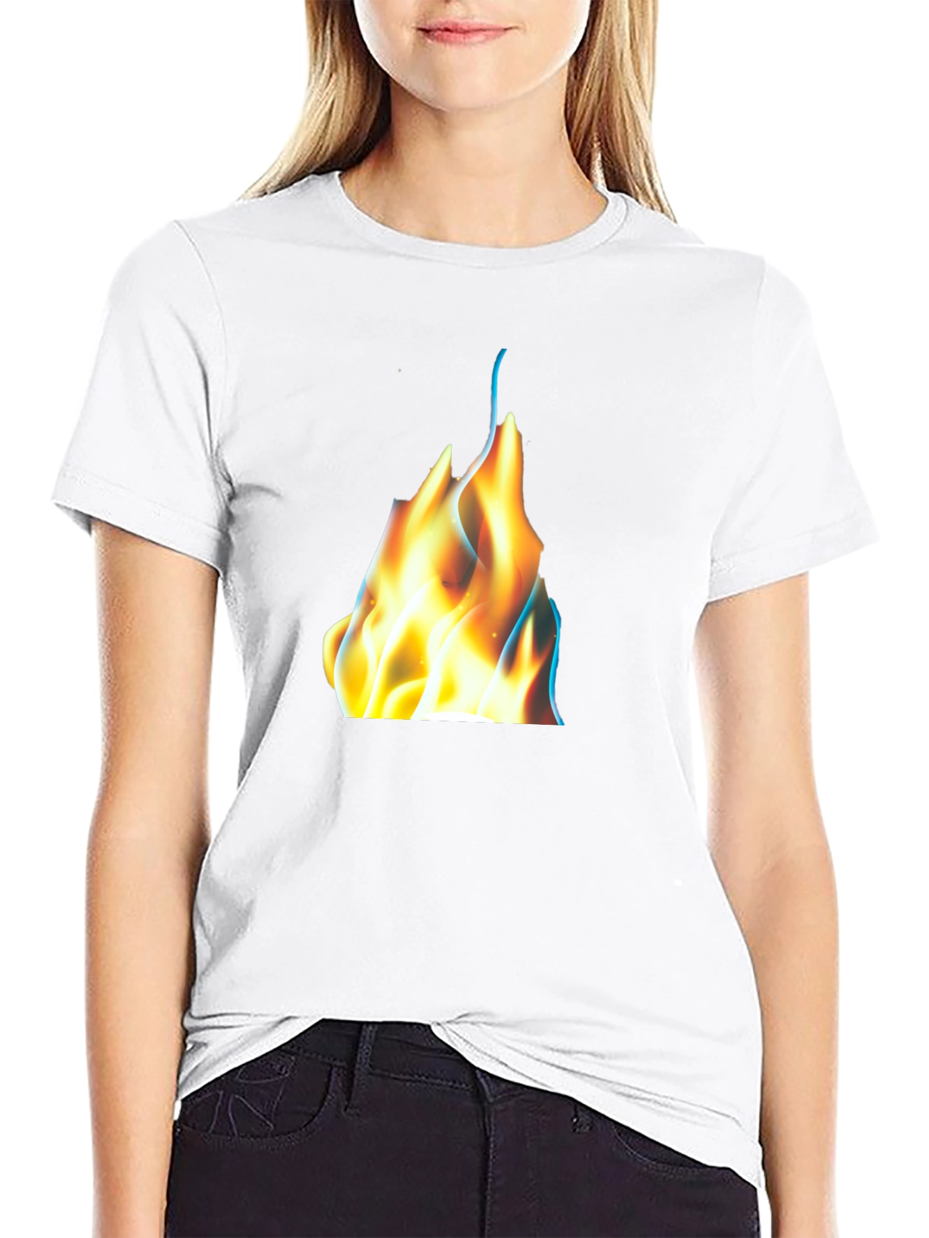 Black Flame Graphic Black T-Shirt view 9