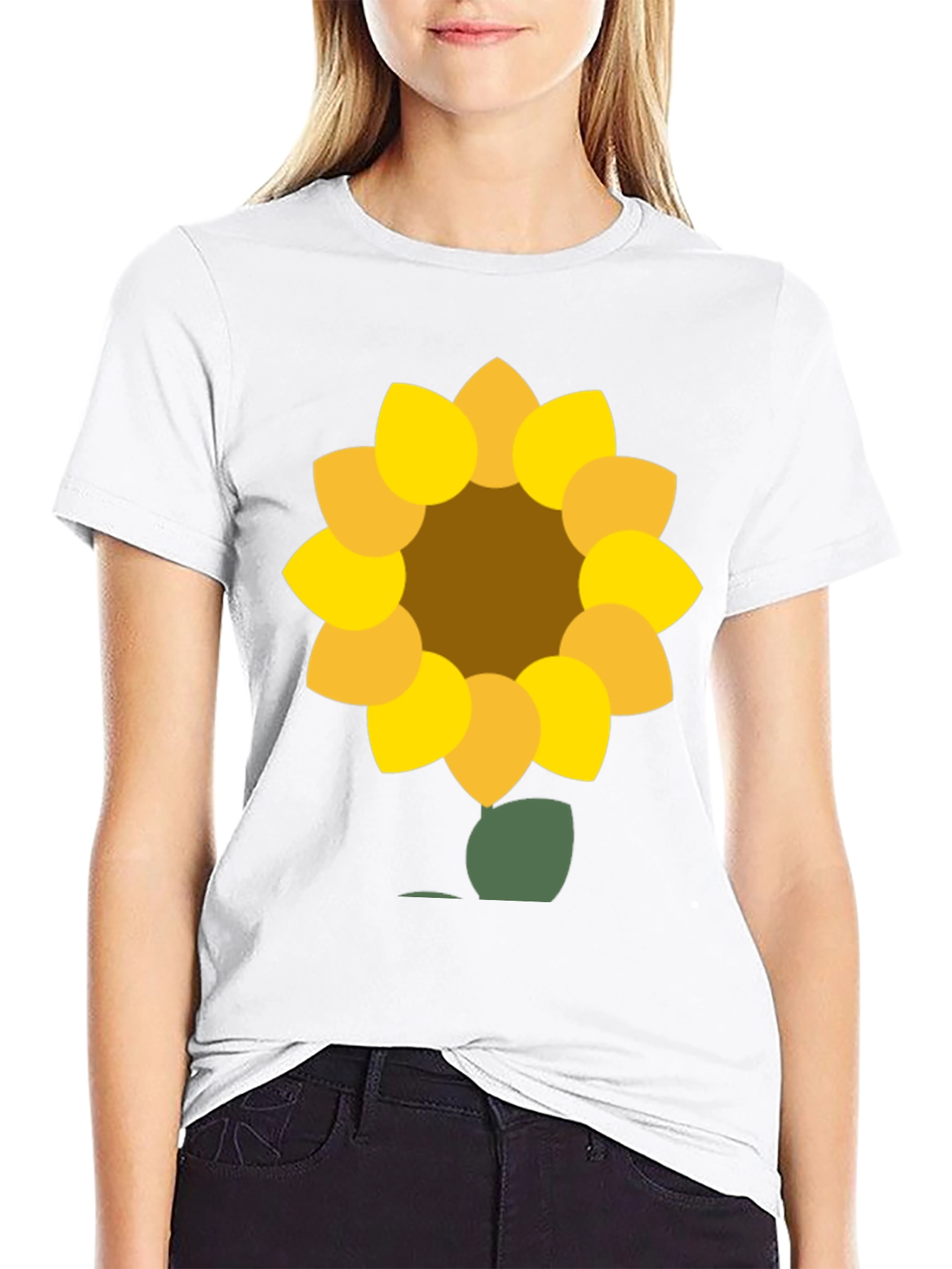Black Sunflower Graphic Tee - Black Cotton Blend view 9