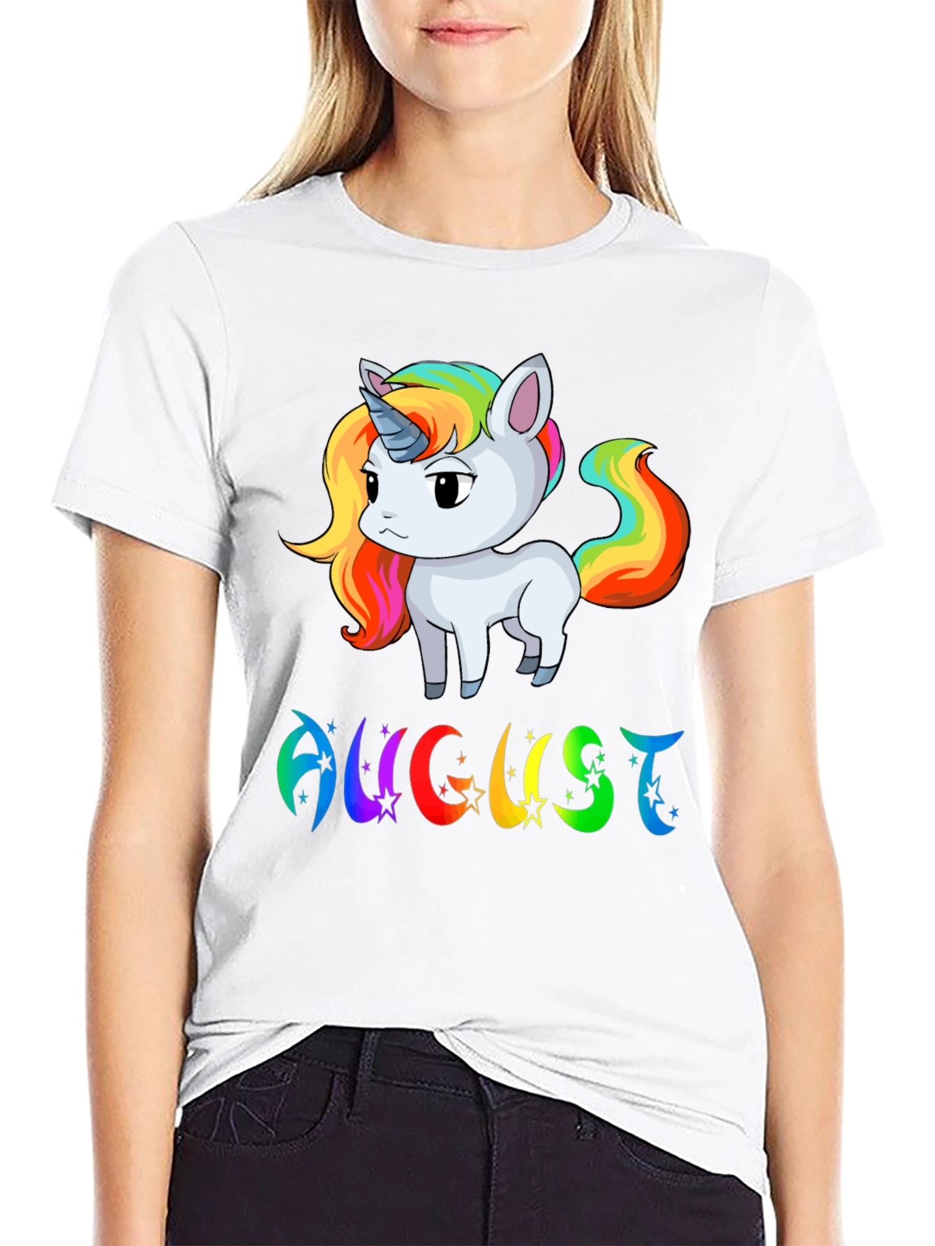 Black August Unicorn Birthday T-Shirt view 9