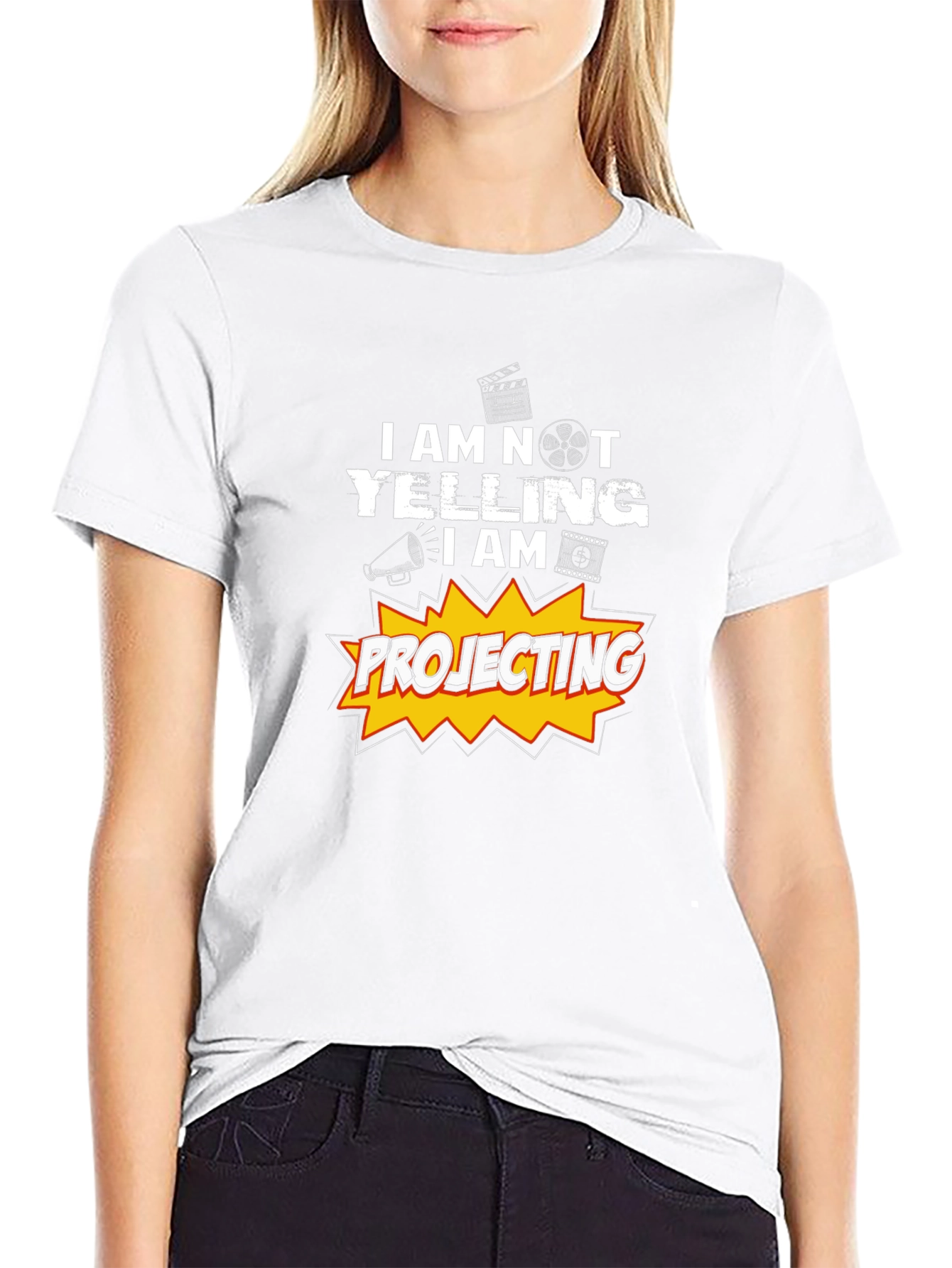 Black I am not yelling I am projecting T-Shirt view 9