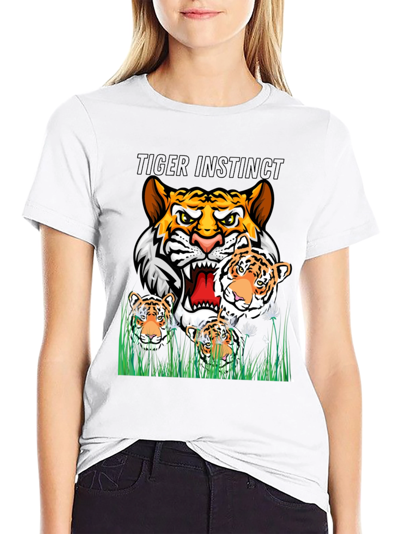 Black Tiger Instinct Black Graphic T-Shirt view 9