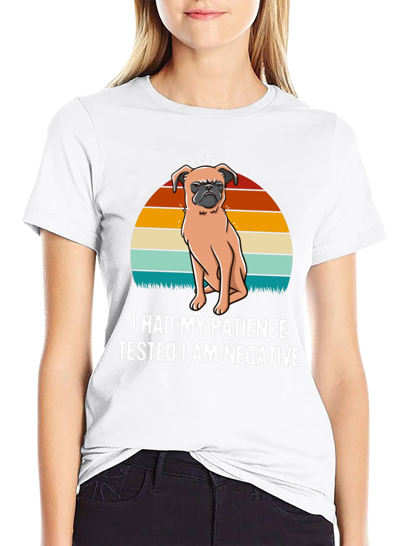 Black Patience Tested Negative Pug Graphic Tee view 9