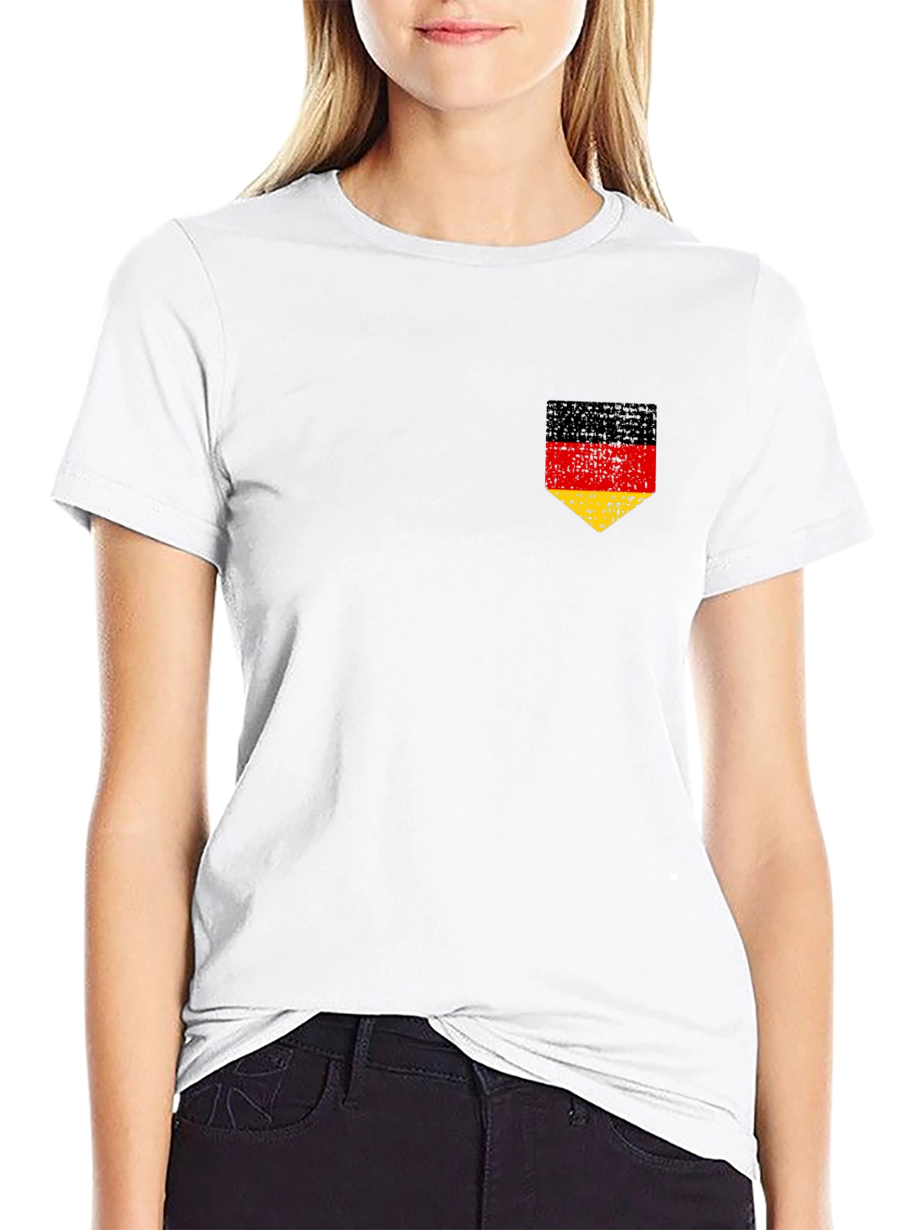 Black German Flag Pocket Tee - Distressed Design view 9