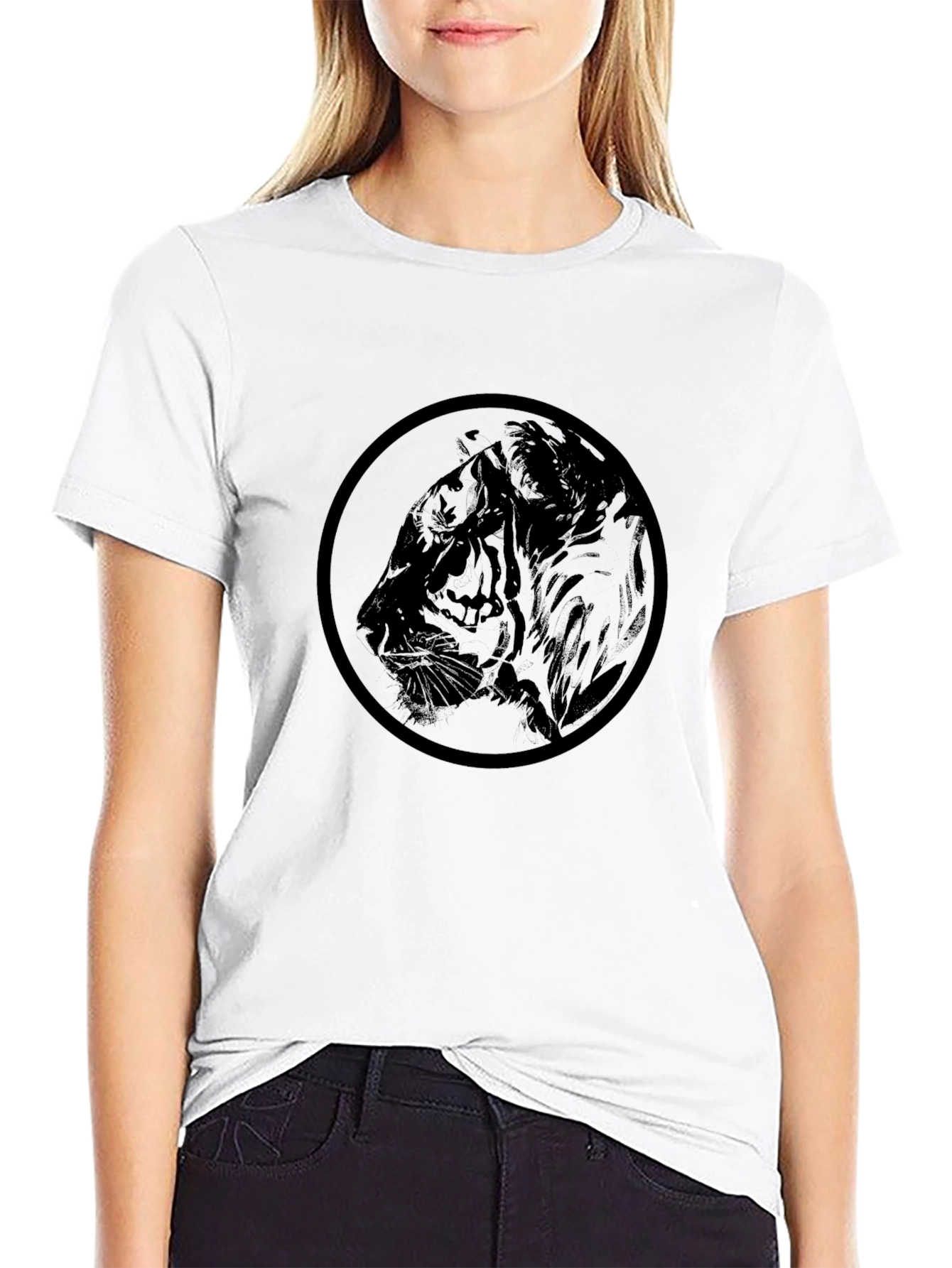 Black Black Tiger Graphic Tee - Men's Casual Shirt view 9