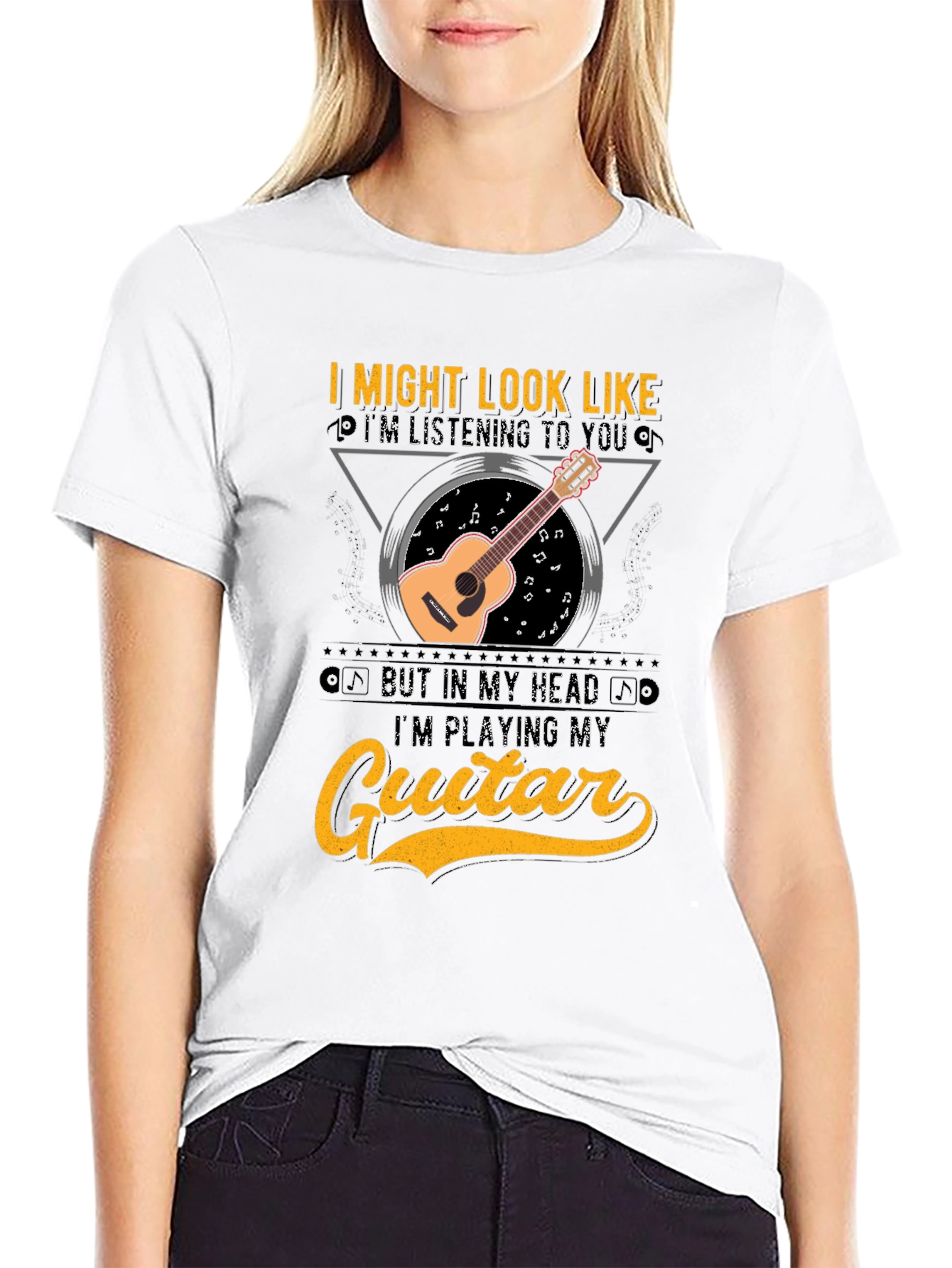 Black Guitar Lover T-Shirt - Musician Graphic Tee view 9