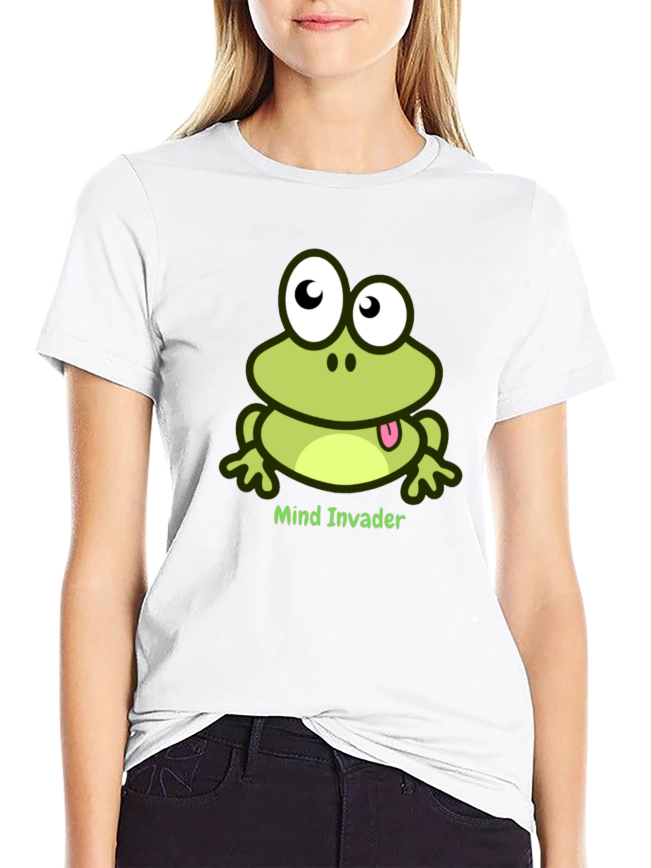 Black Mind Invader Frog Black T-Shirt view 9