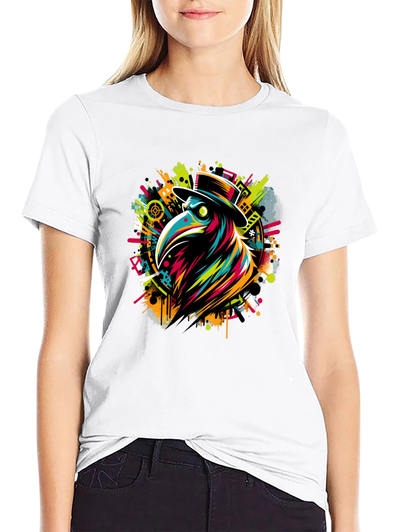 Black Plague Doctor T-Shirt - Vivid Graphic Tee view 9