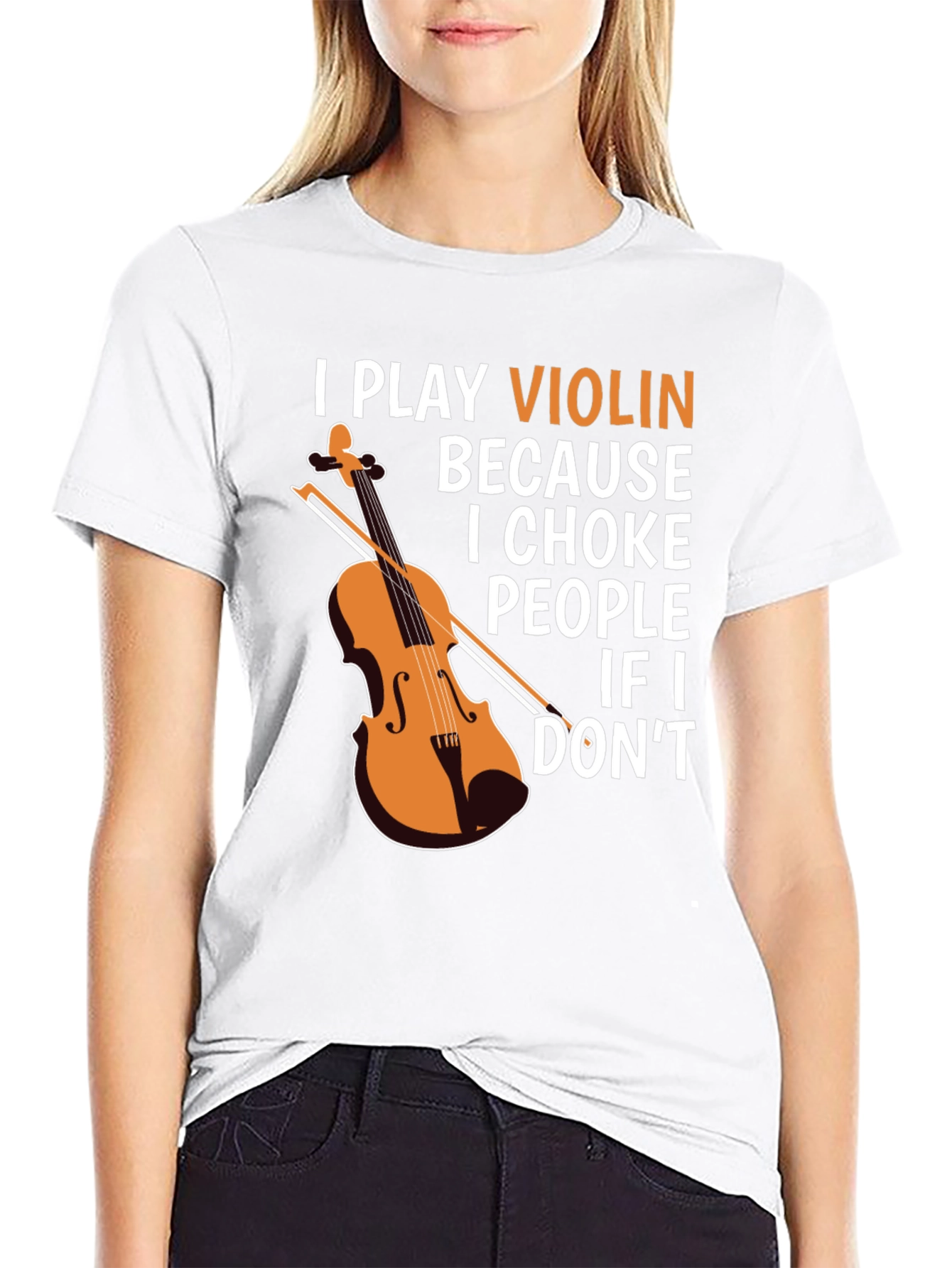 Black Violin Choke Funny Graphic Tee view 9