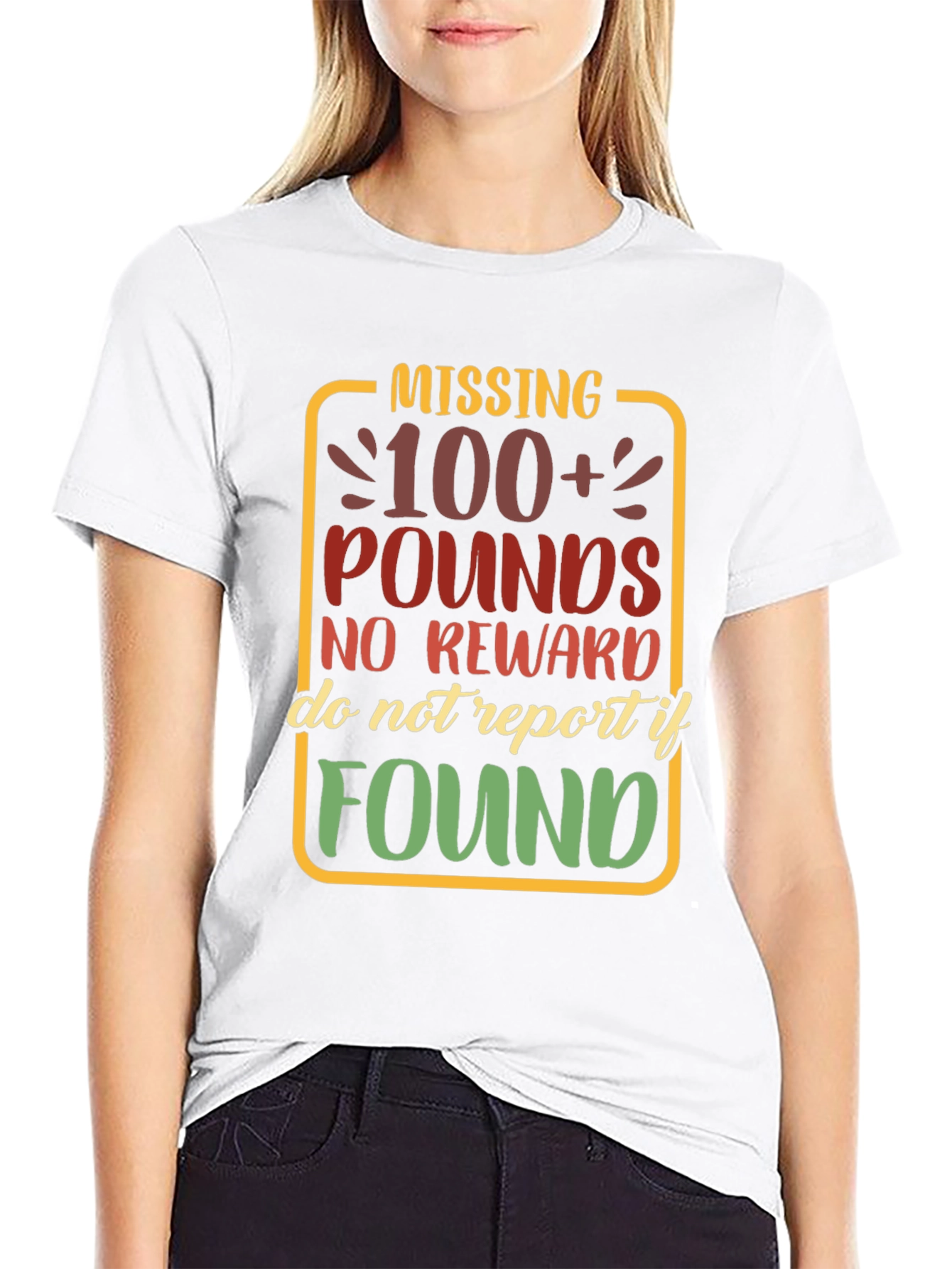 Black Missing 100+ Pounds Funny Graphic T-Shirt view 9