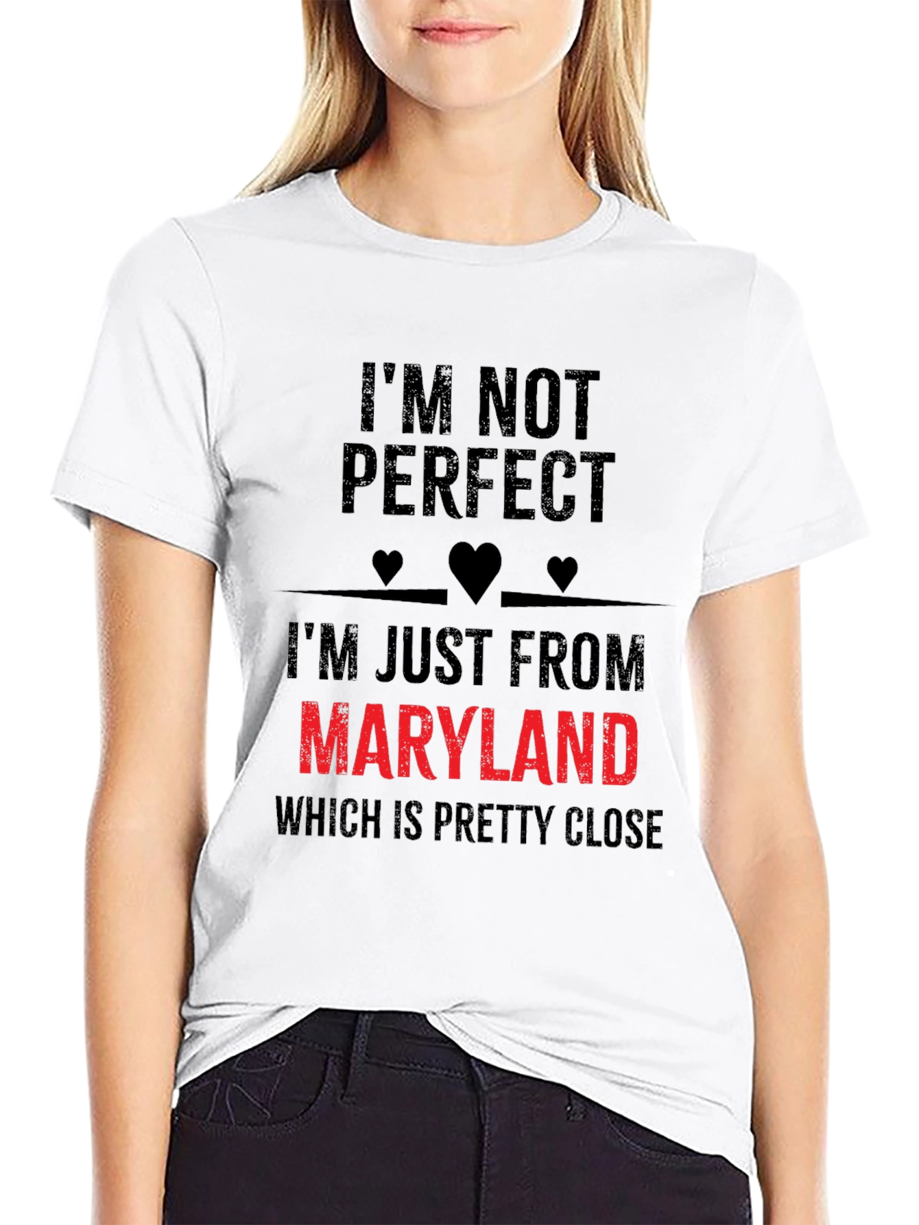 Black I'm Not Perfect, Maryland T-Shirt view 9