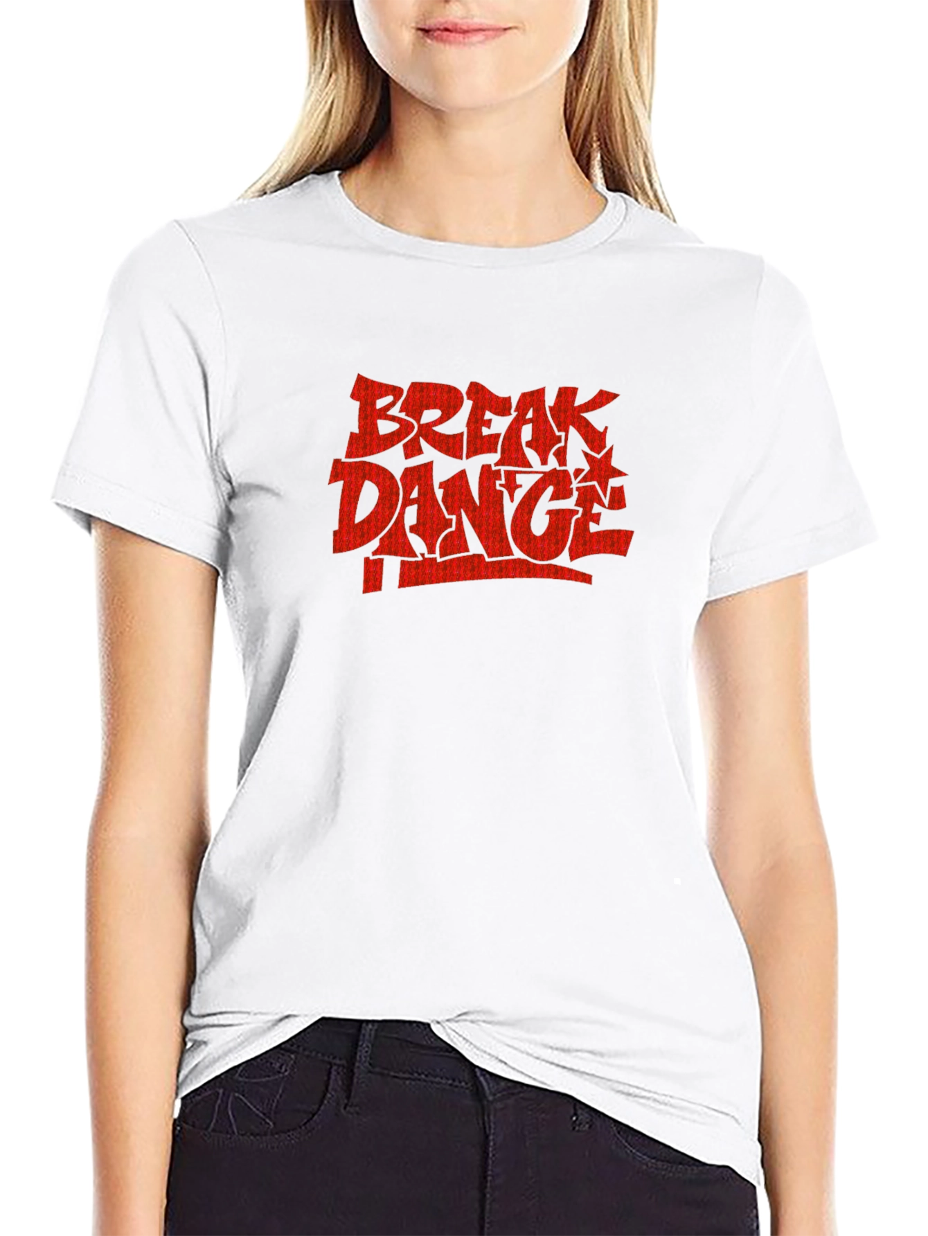 Black Break Dance T-Shirt - Black Crew Neck Tee view 9