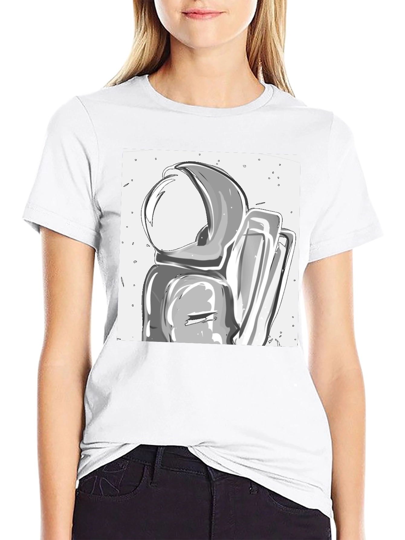 Black Astronaut Graphic Tee - Cool Space Design view 9