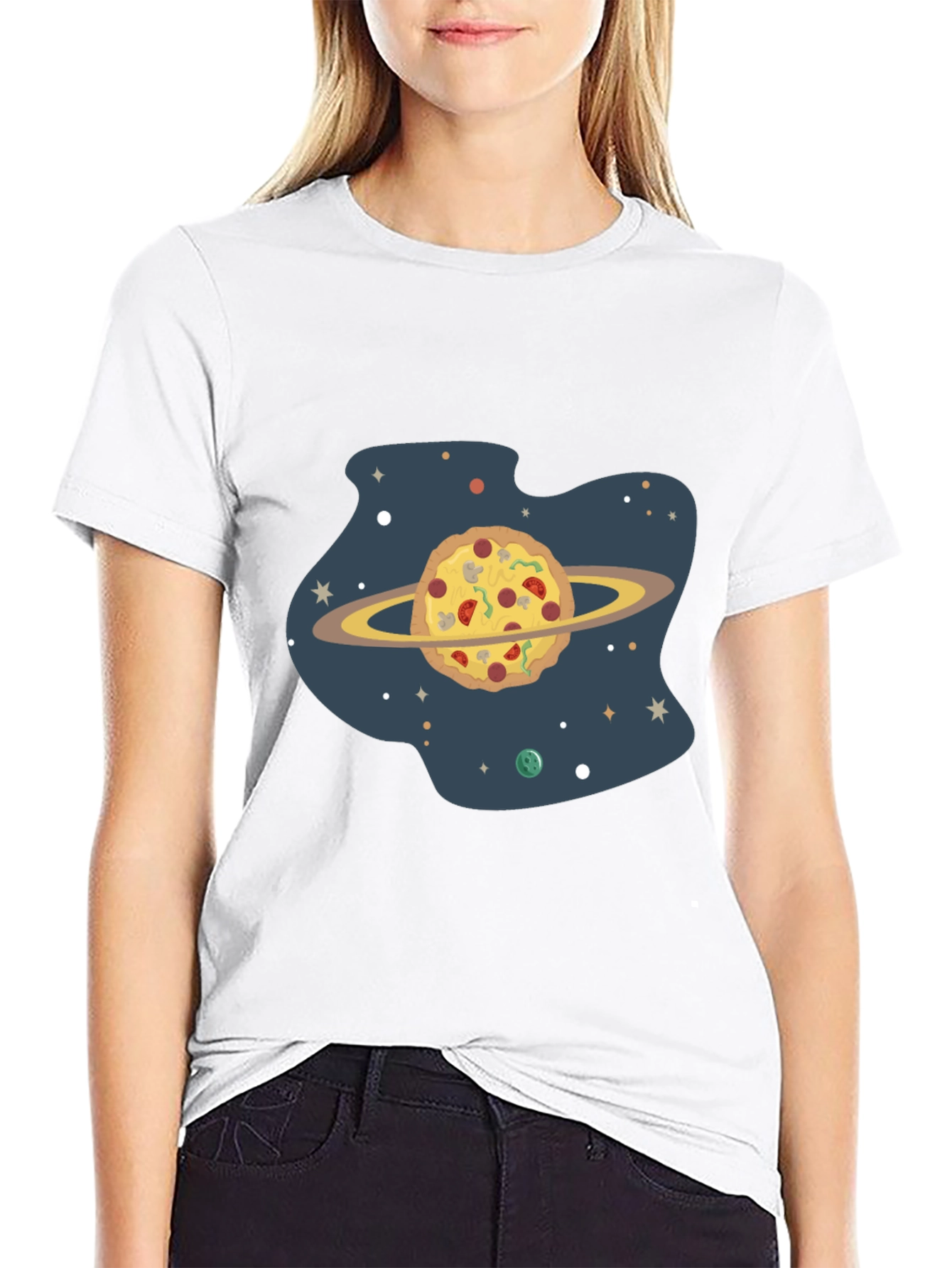 Black Pizza Planet Black Graphic Tee view 9