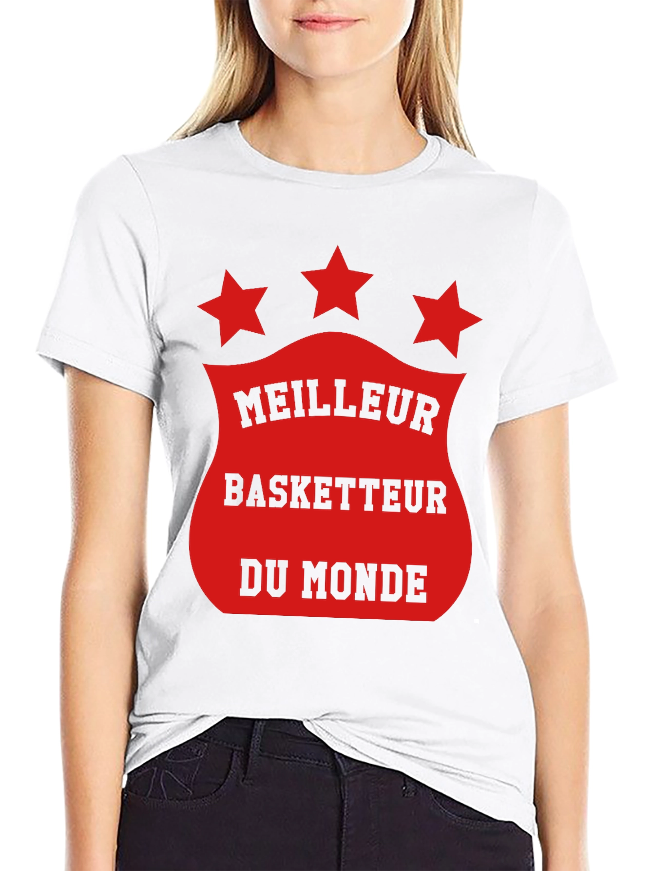 Black Meilleur Basketteur T-Shirt - World's Best Basketball Player Tee view 9