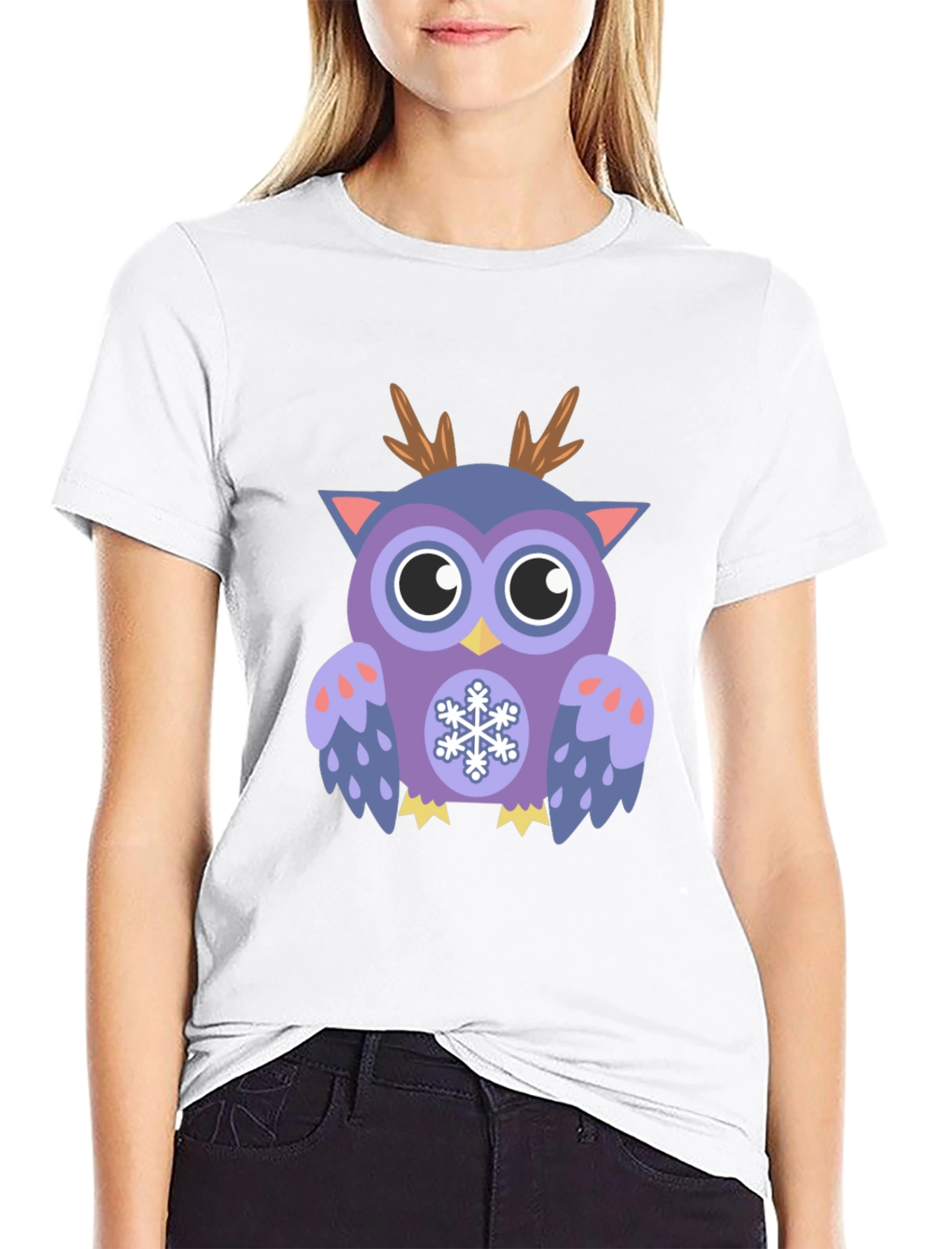 Festive Owl Graphic T-Shirt - Holiday Fun - 9