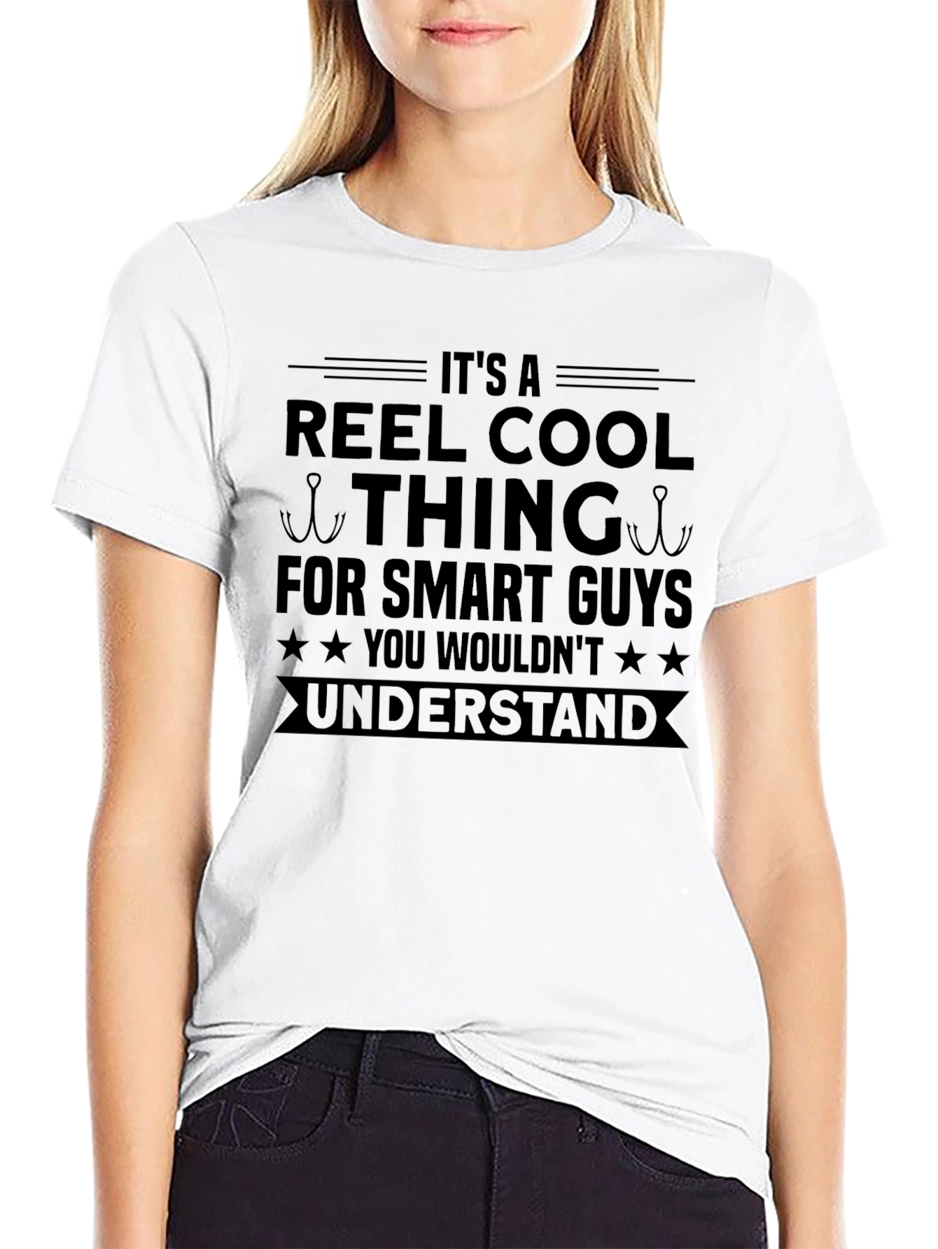 Black Reel Cool Smart Guys T-Shirt - Angler Humor Tee view 9