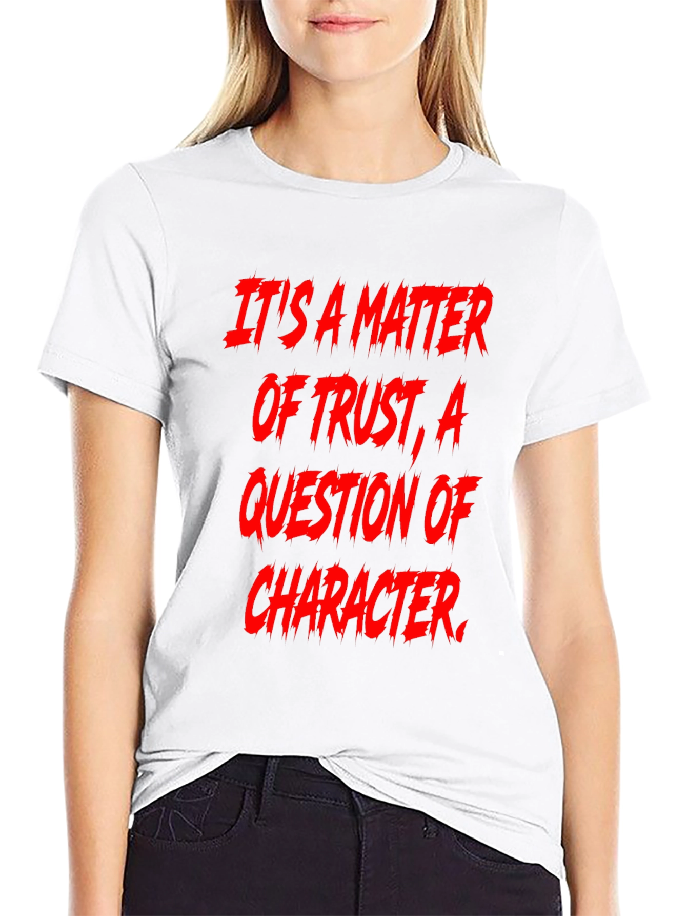 Black Trust & Character Graphic Tee - Bold Statement Shirt view 9