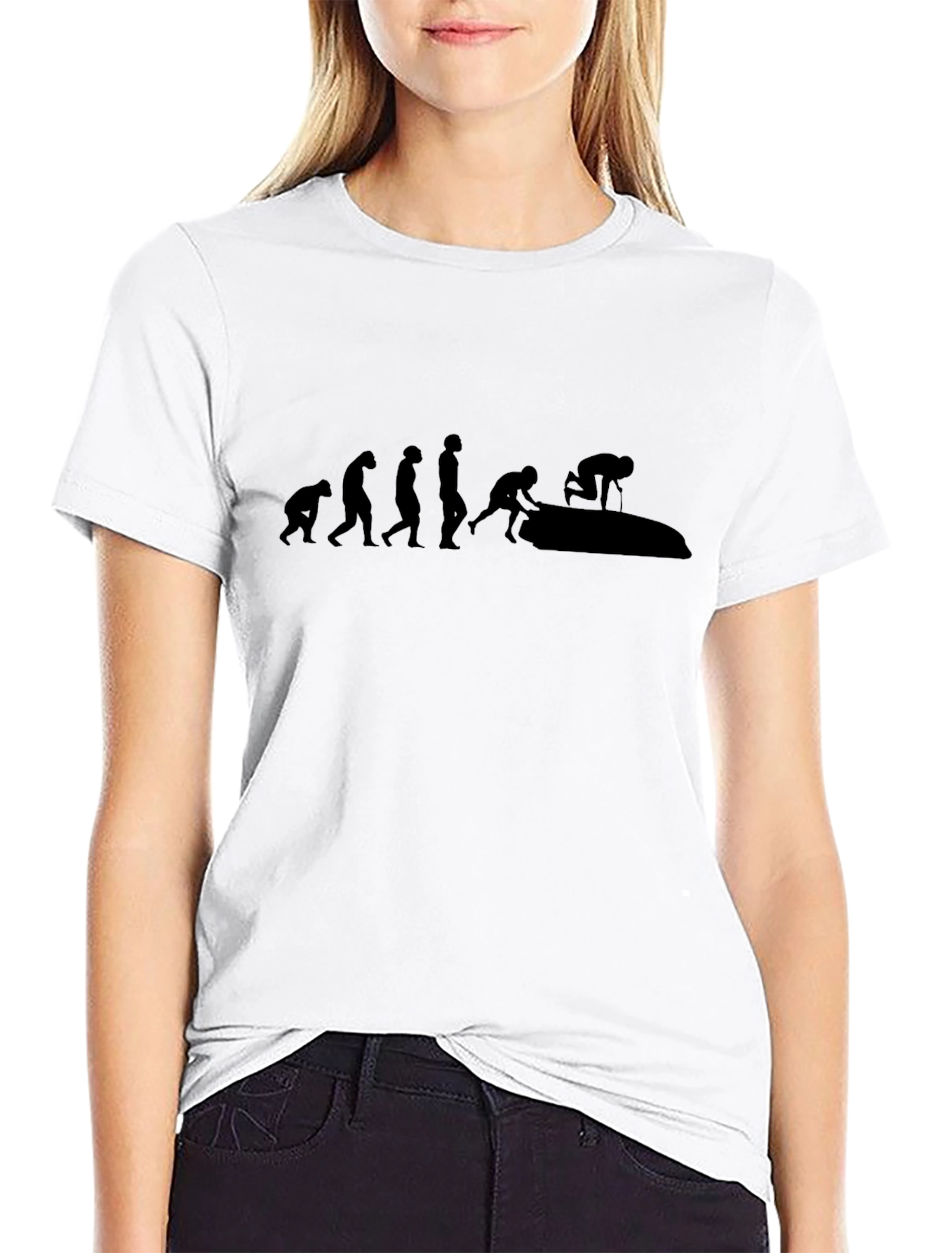 Black Evolution of Jetskiing Black T-Shirt view 9