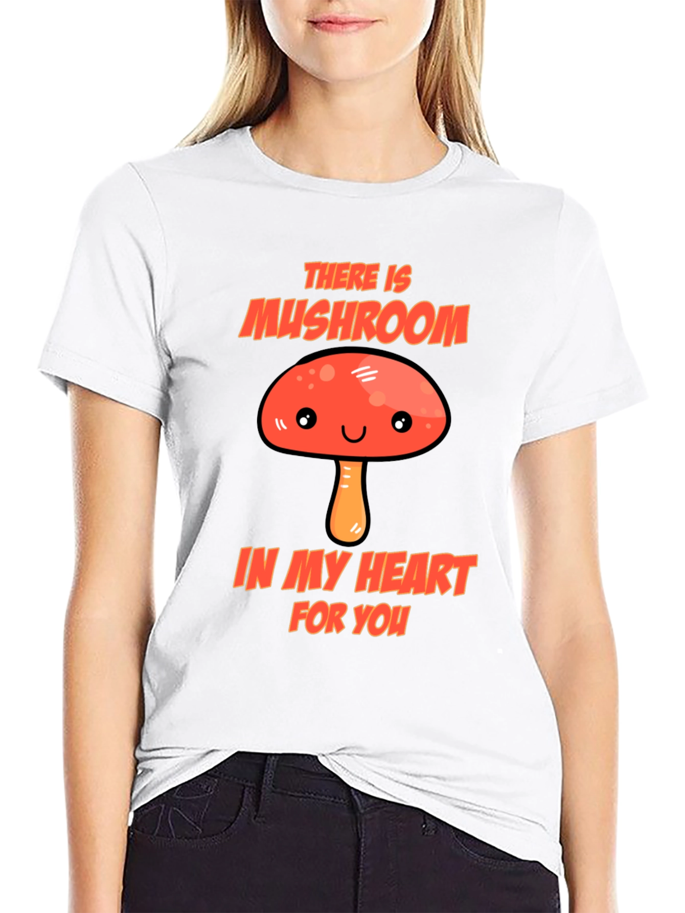 Black Mushroom Heart T-Shirt - Funny Graphic Tee view 9