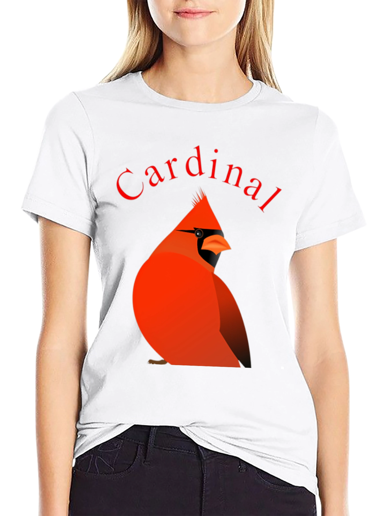 Black Cardinal Bird Graphic Tee - Black Cotton T-Shirt view 9