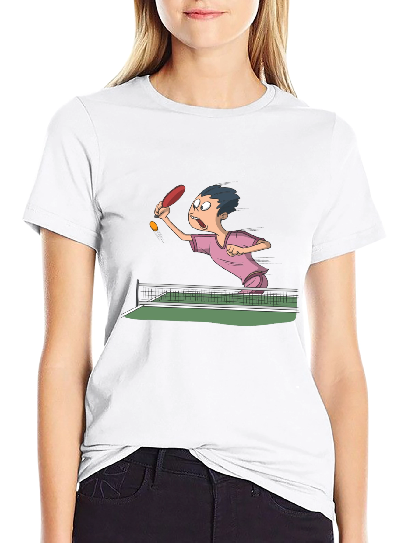 Black Ping Pong Cartoon T-Shirt view 9
