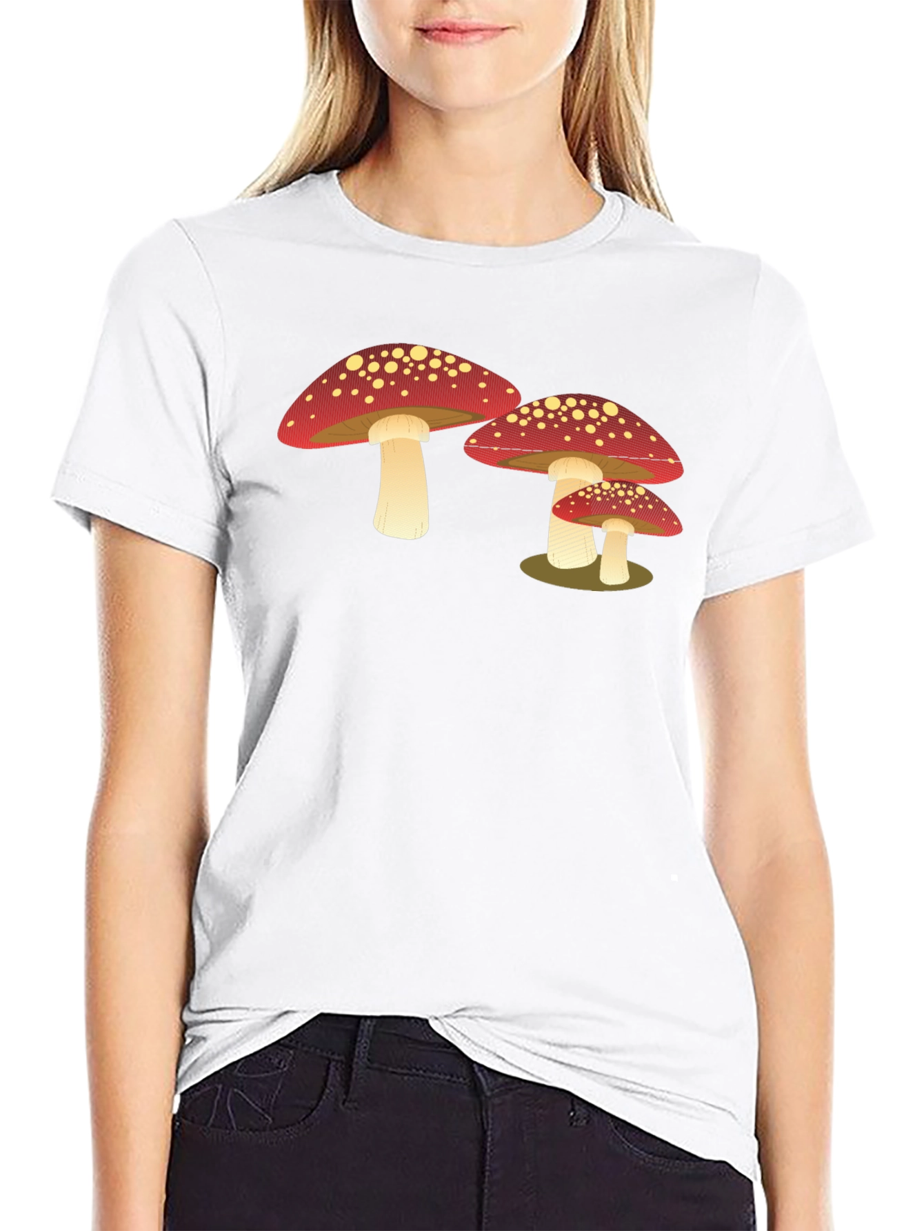 Black Mushroom Graphic T-Shirt - Cool Casual Tee view 9