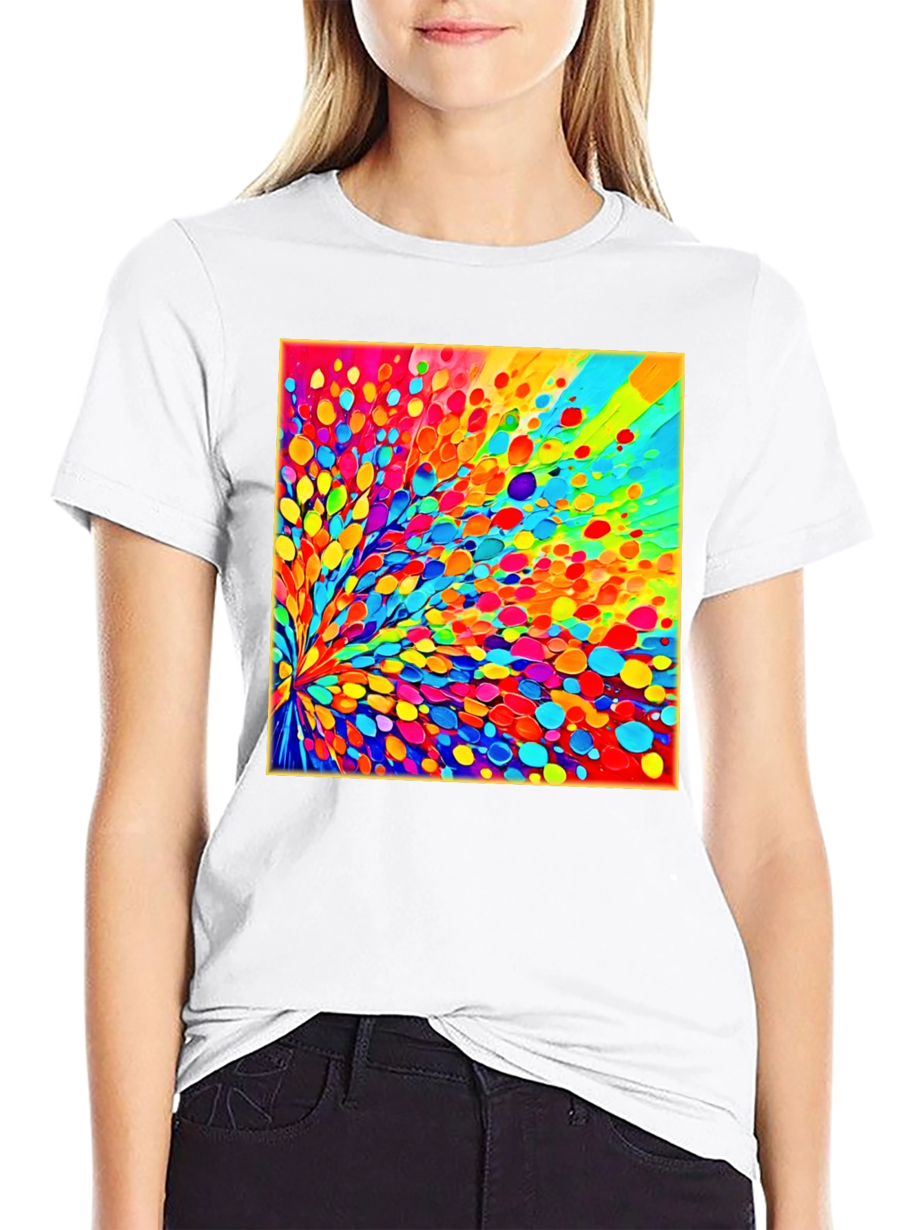 Black Vibrant Abstract Art Black T-Shirt view 9