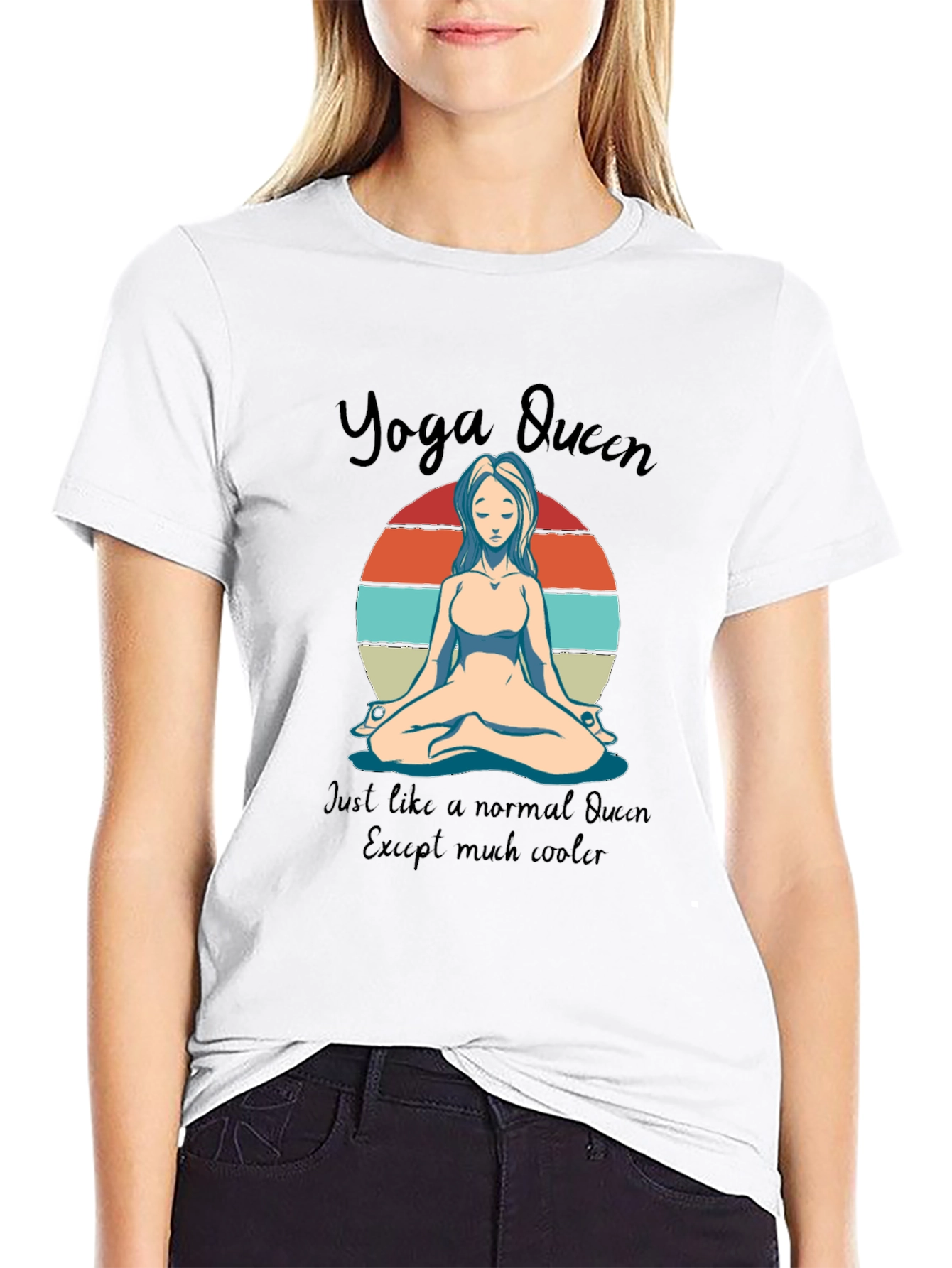 Black Yoga Queen Graphic Tee - Cool & Comfy view 9