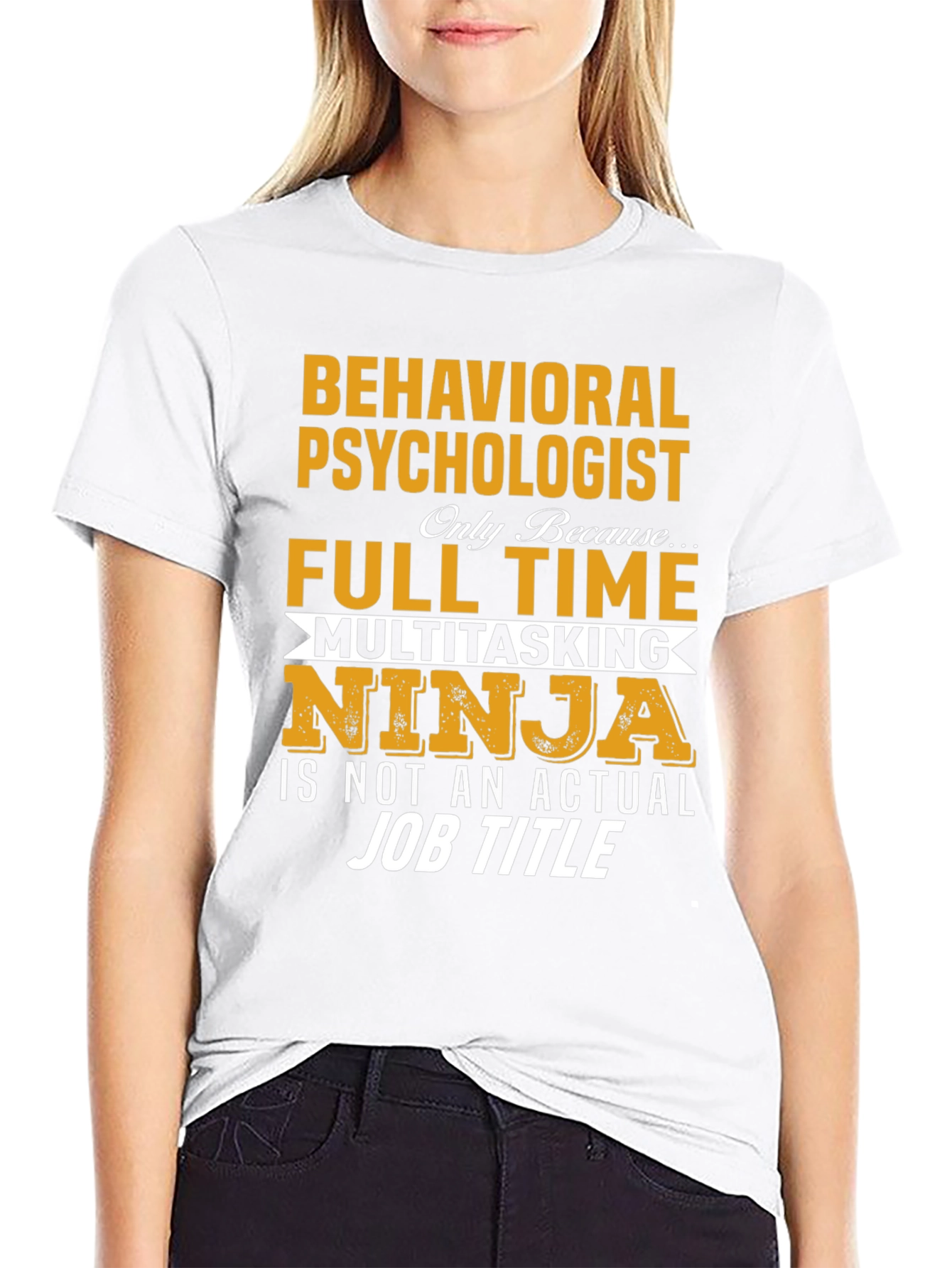 Black Behavioral Psychologist Full-Time Ninja T-Shirt view 9