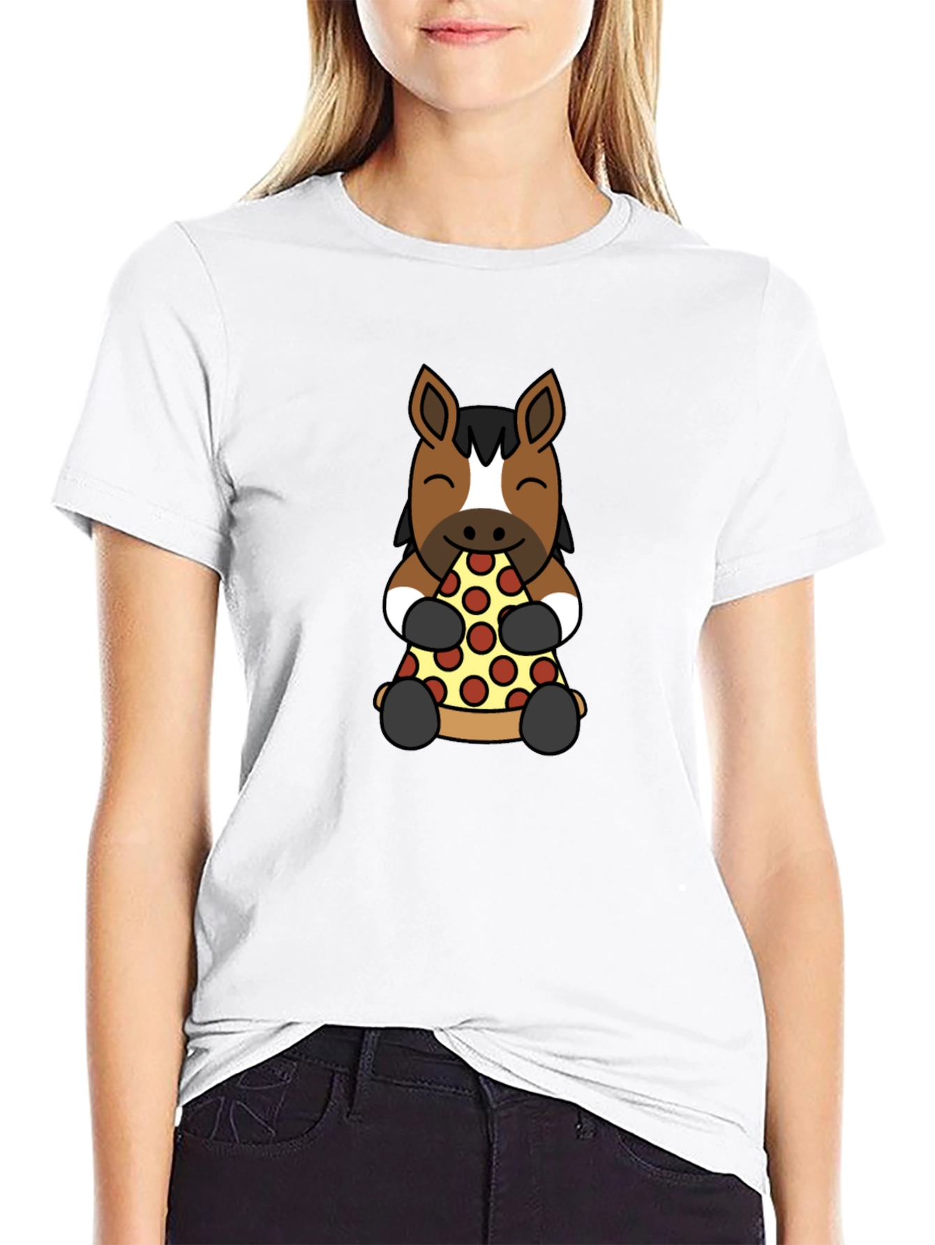 Black Horse Pizza Lover Graphic Tee view 9